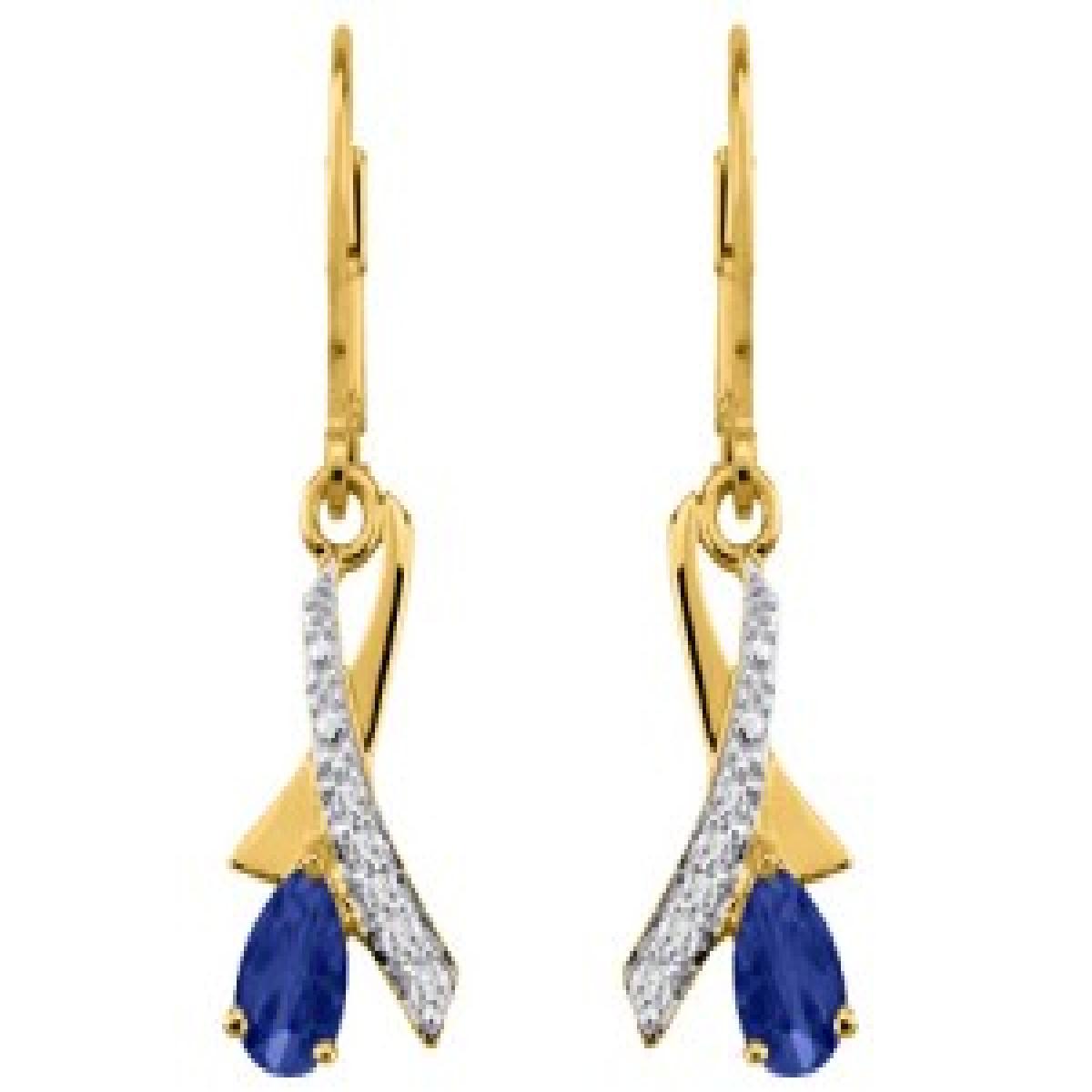 Boucles D'Oreilles Pendantes ALOÏZE Collection Fusion Zodiac Céleste – Or Jaune 18 Carats