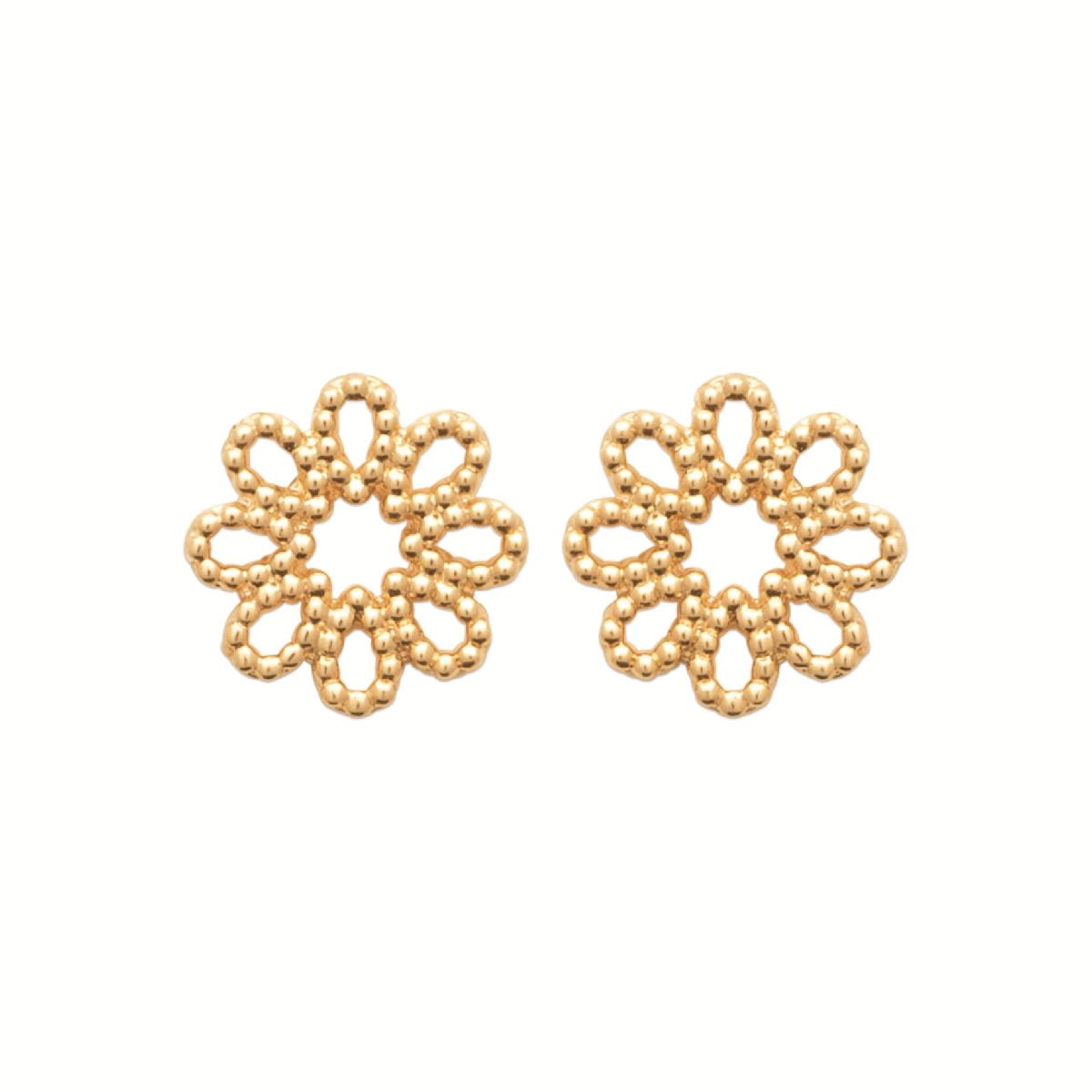 Boutons d'oreille gravables Modèle ALOÏZE Collection Élégance Contemporaine Dorée – Or 18 carats