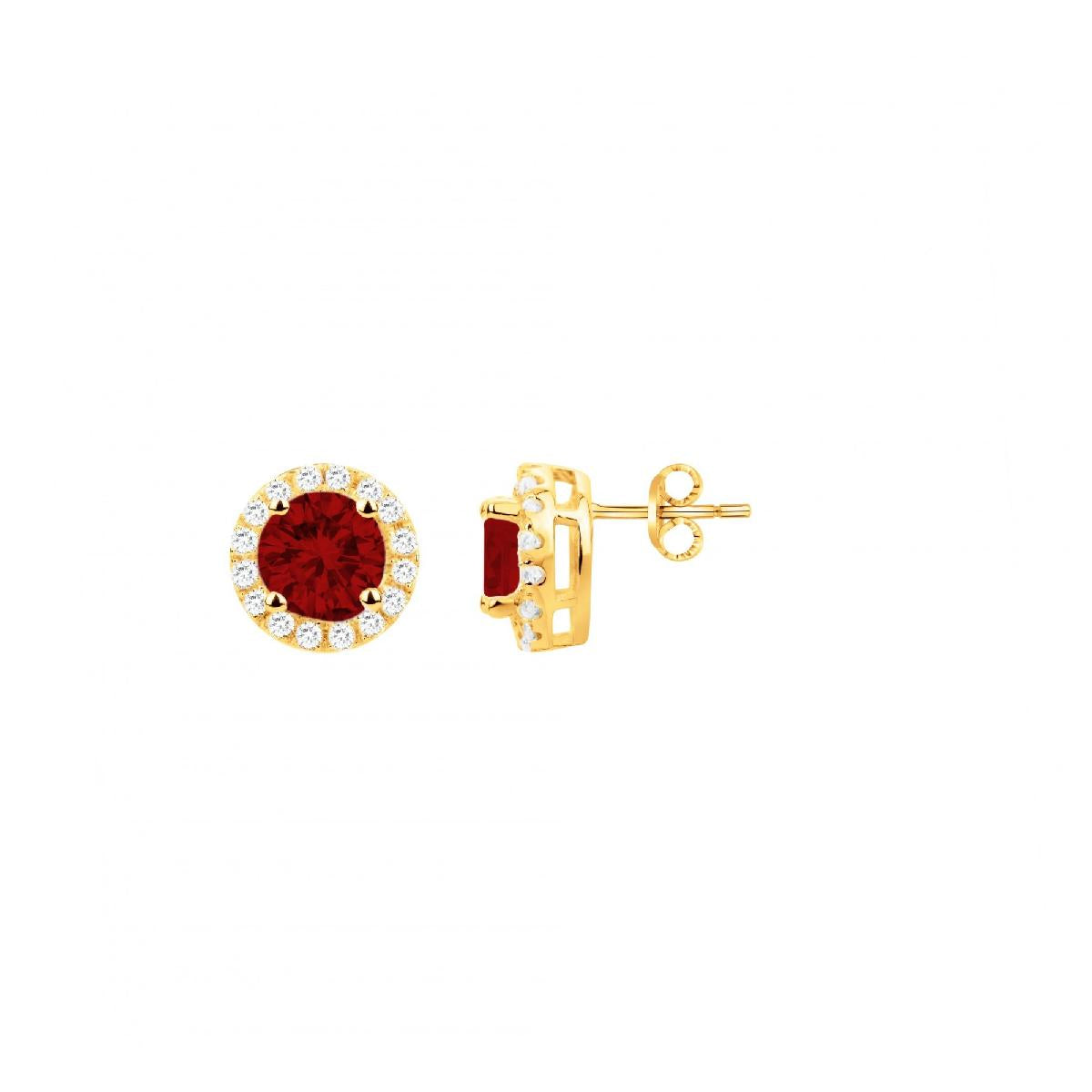 Boutons D'Oreille Pierres Multicolores Finement Taillés À Facettes Rondes – Zirconium