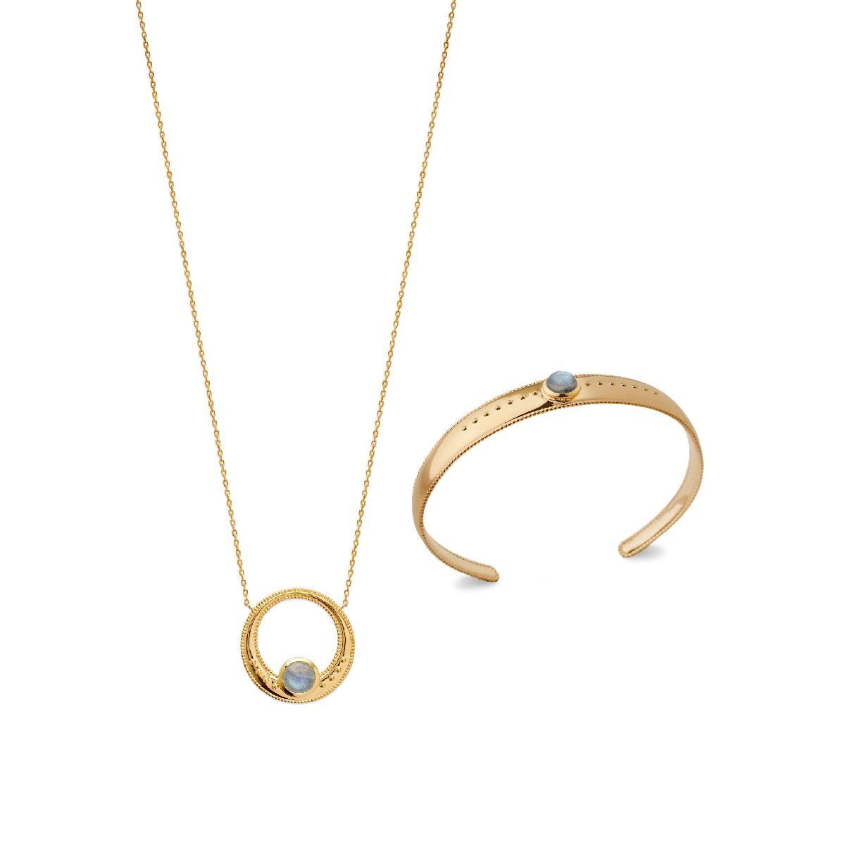Collier Simple Plus Couleur Version Pendentif Rond Design ALOÏZE - Or Jaune 18 Carats