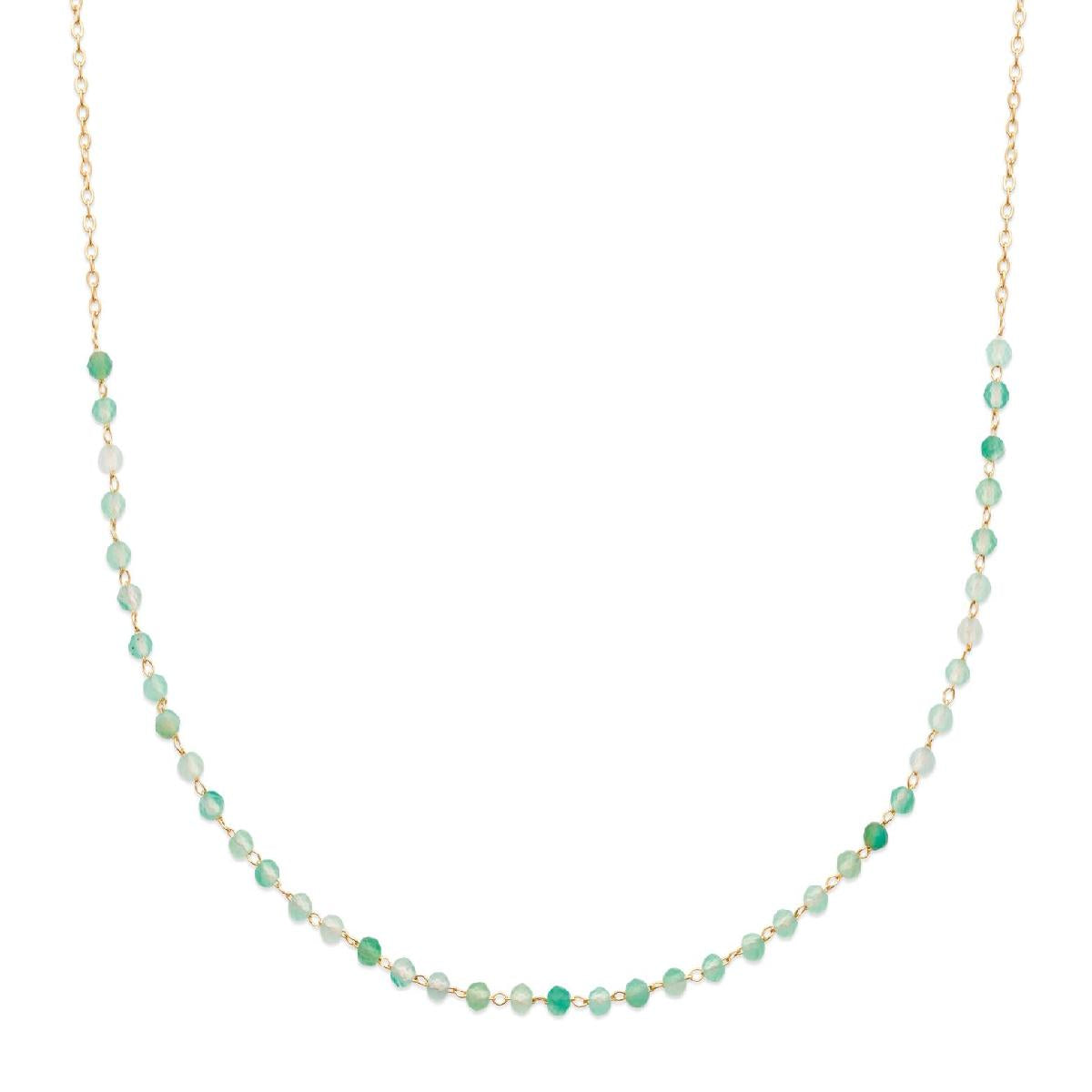 Collier Aventurine Multicolore Facettée En Billes ALOÏZE – Or Jaune Plaqué 750/1000