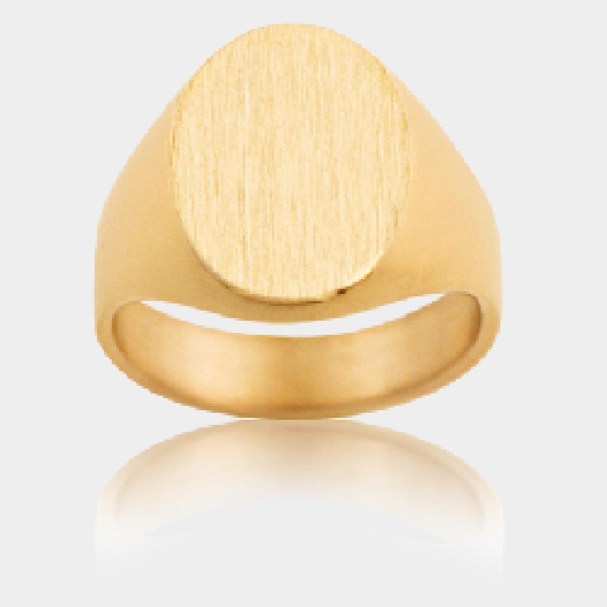 Chevalières AU750 – Or 18 Carats Jaune Signet Traditionnel ALOÏZE, Disponible en Plusieurs Tailles