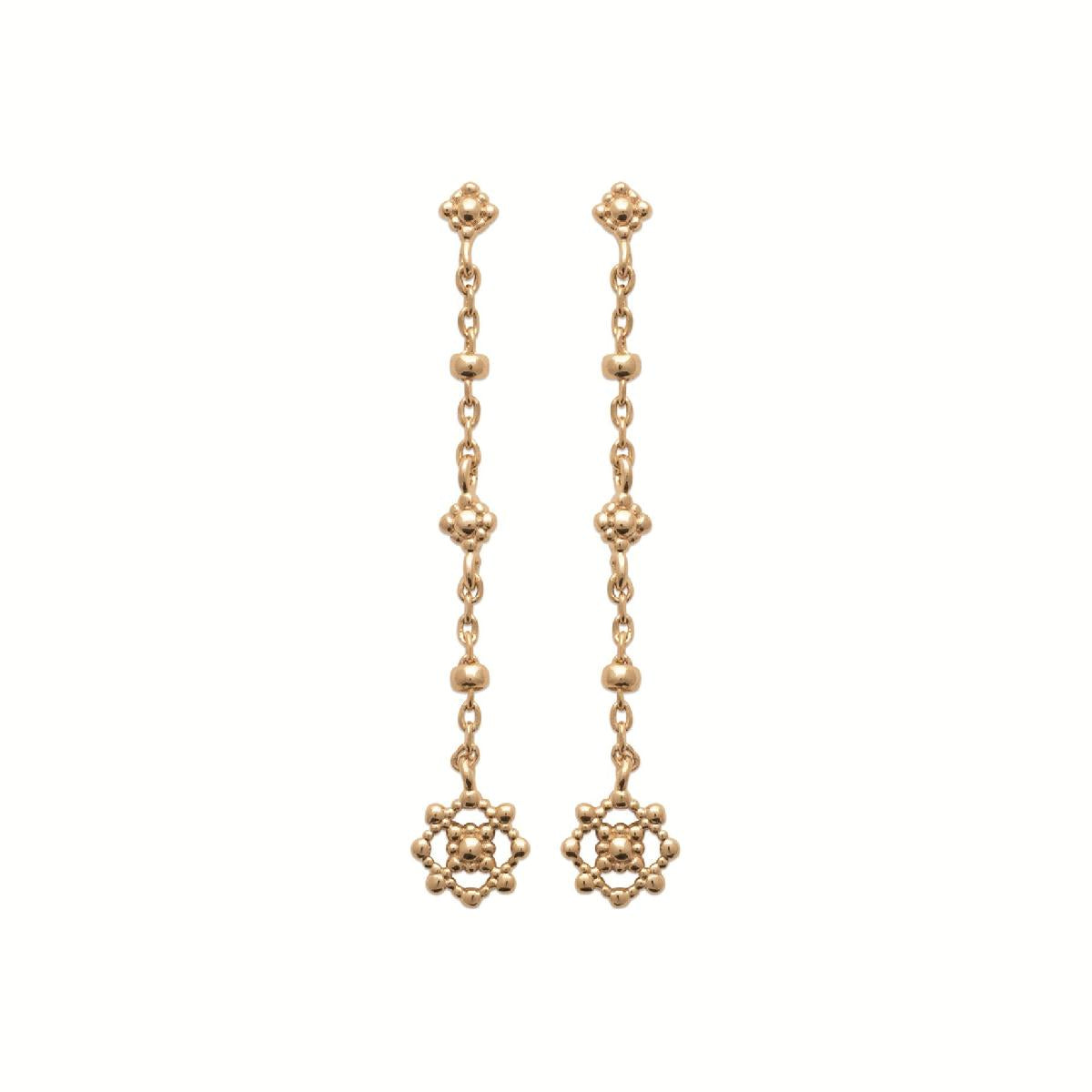 Créole Dorm – Or Jaune 18 Carats Boucles d'Oreilles Percées Montage à Clous Classique pour Oreille Droite et Gauche