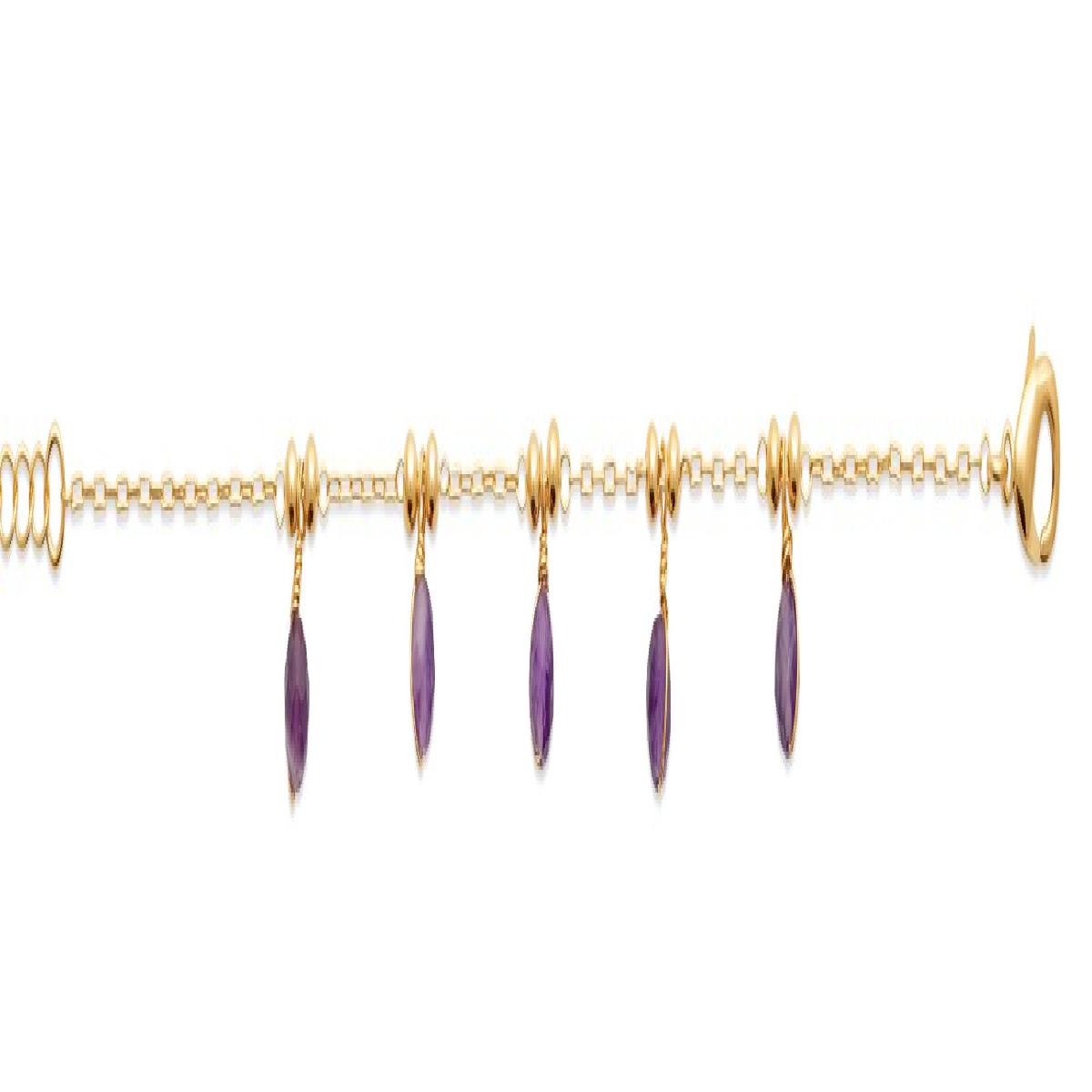 Bracelet Souple En Pierres Fines P.COULEUR Version Exclusive Edition Limitée – Améthyste