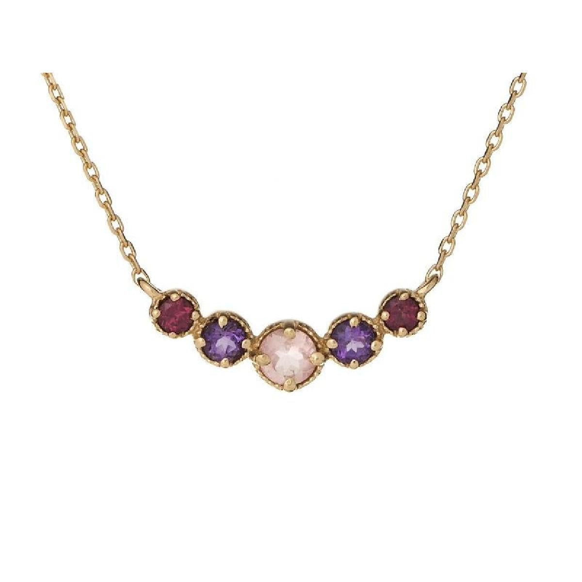 Collier Simple P. Couleur Grenat Gravé Détails Artisanaux Collection Signature – Argent 925