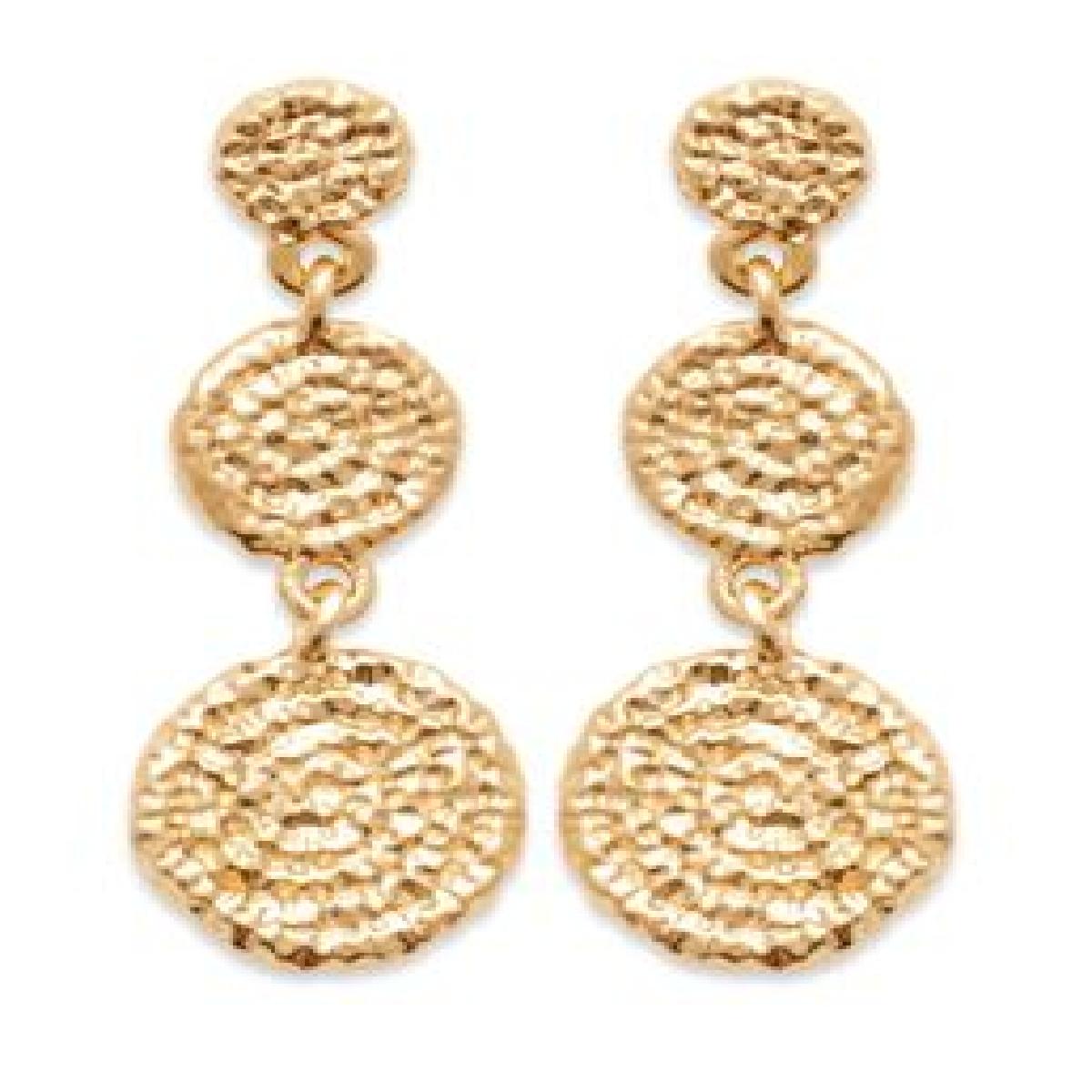 Créole Dormante Pampille DORM PEND PAMP Longueur 2 cm – Or Jaune 18 Carats et Maille Fine