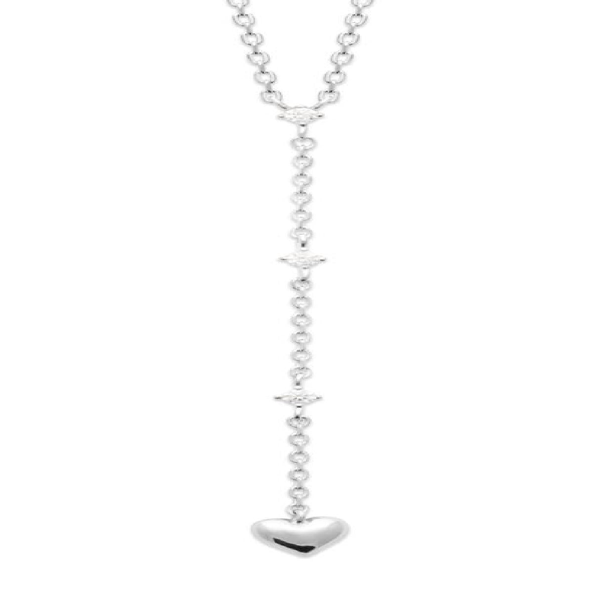 Collier Simple P Blanches Zirconium Collection Fine Reference PBL001 Argent 925 Standard