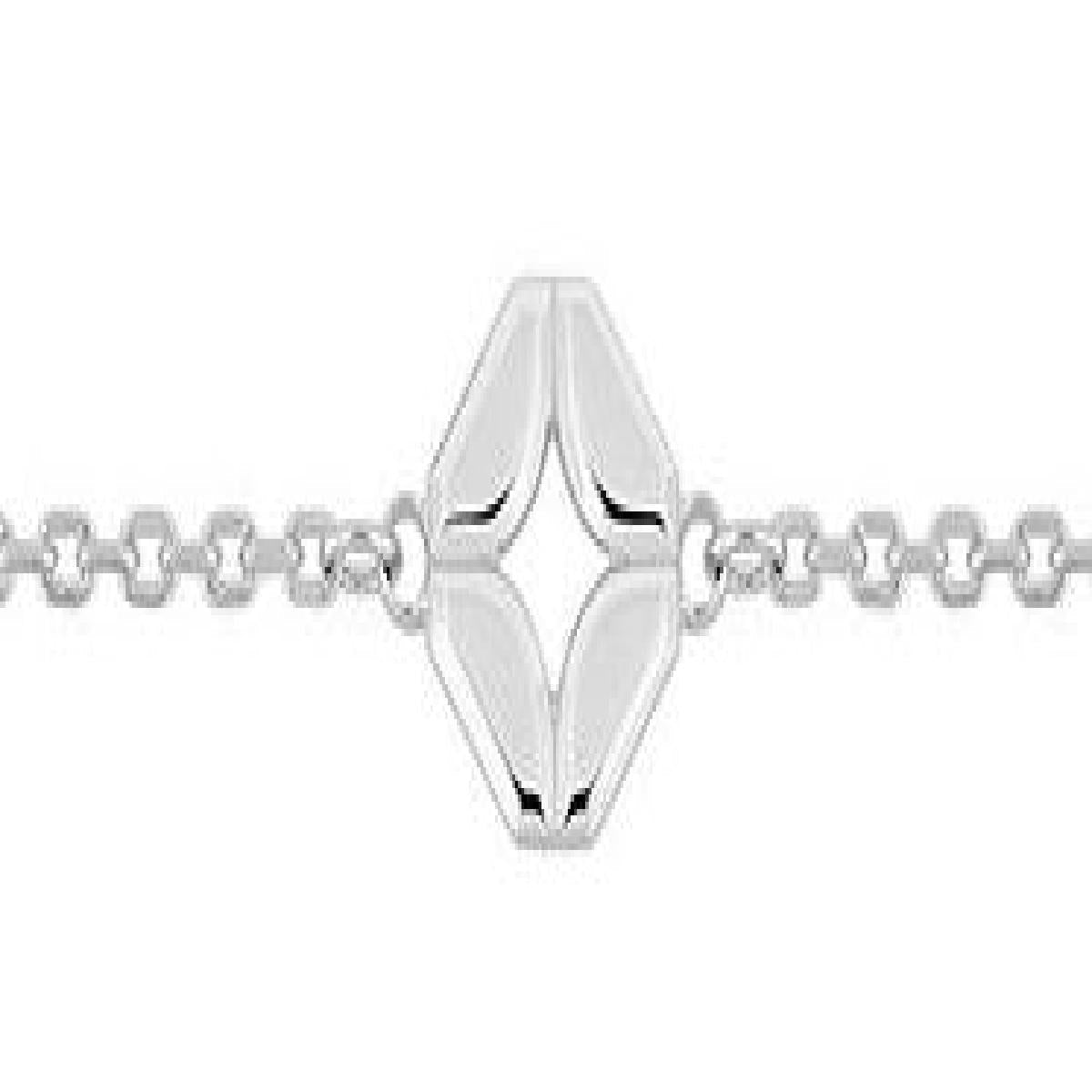 Bracelet Souple ALOÏZE – Argent 925 Rhodié Longueur 16 cm + 3 cm rallonge Pendentif 6 mm par 6 mm