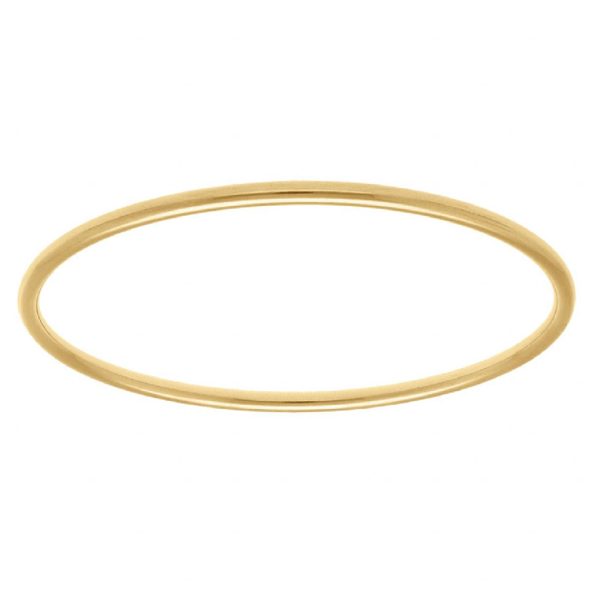 Jonc fermé en acier doré fil rond de 3 mm, diamètre de 65 cm