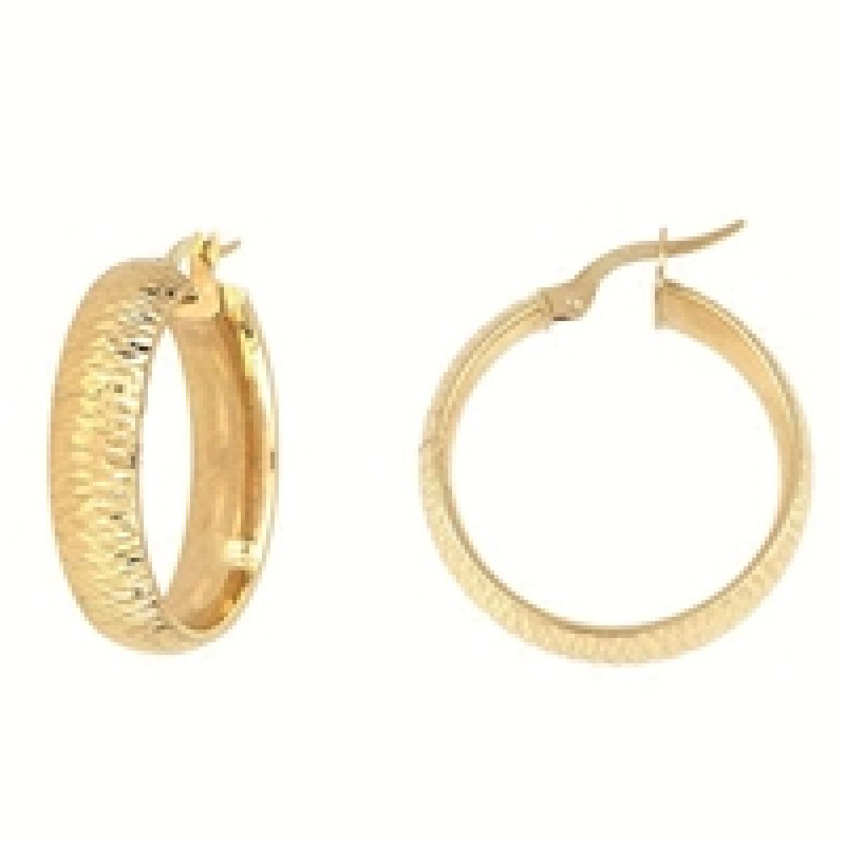 Créole Dorm Pend Pampilles Version Classique Réglage Sertissage Fin – Or Jaune 9 Carats