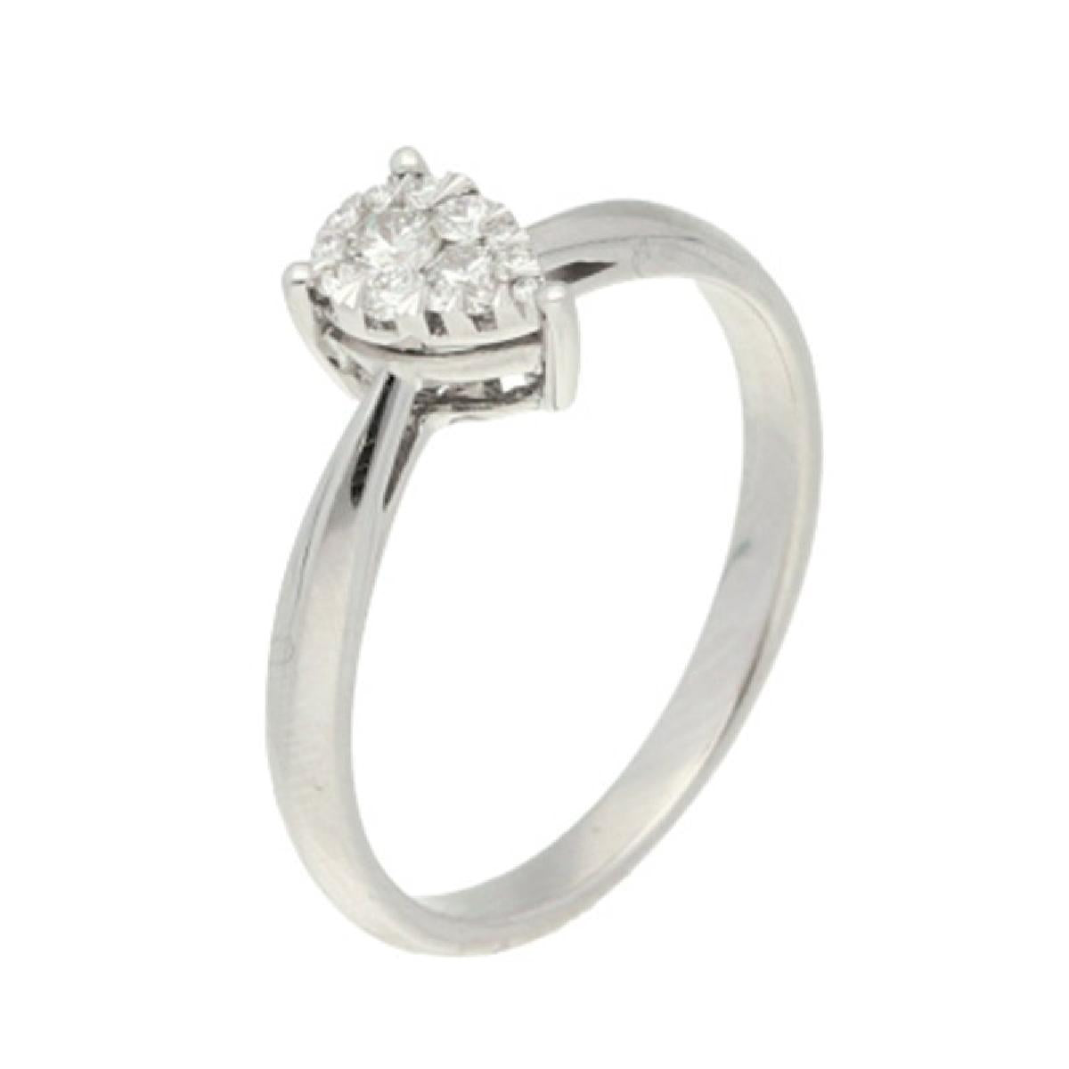 Bague Poire Diamant 0,27 ct Taillé Brillant Collection ALOÏZE Edition – Or Blanc 750