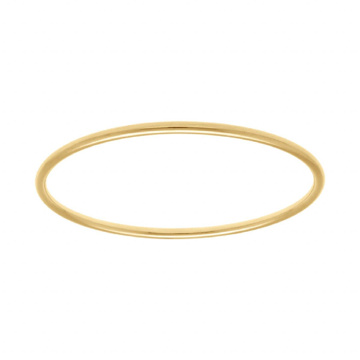 Jonc fermé en acier  doré fil rond de 3 mm, diamètre de 63 cm