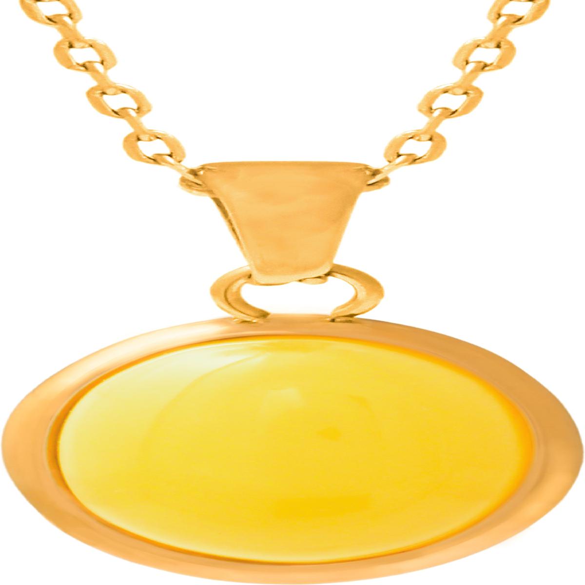 Collier Agathe Oval Pendentif Agate Jaune Naturelle Édition Limitée – Acier Doré