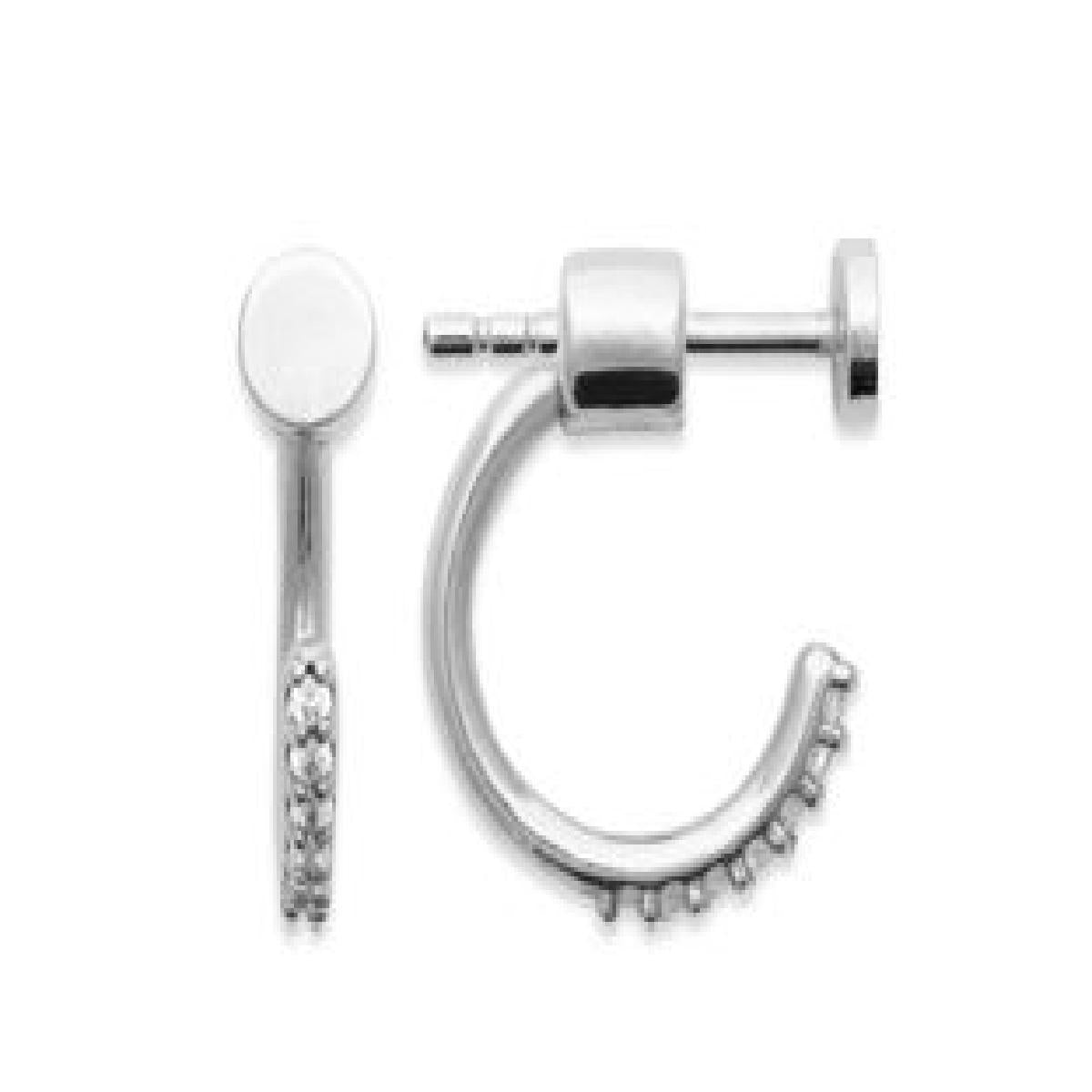 Boutons D'Oreilles Pierres Blanches – Argent 925 – Zirconium