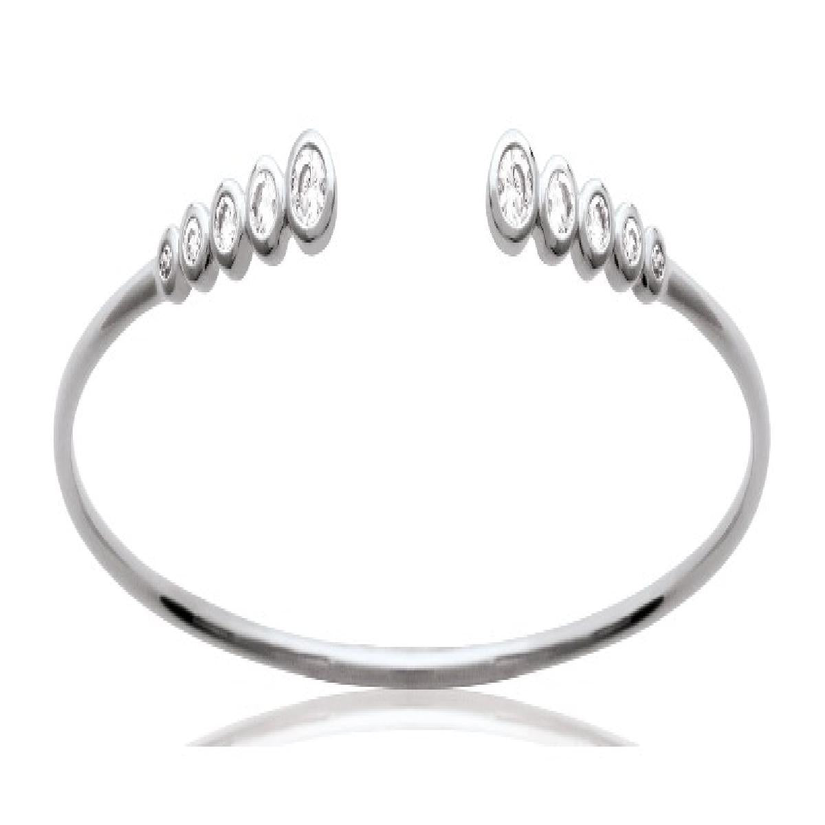 Bracelet jonc AG925 – Argent rhodié 925/1000 et oxyde de zirconium pierres brillantes
