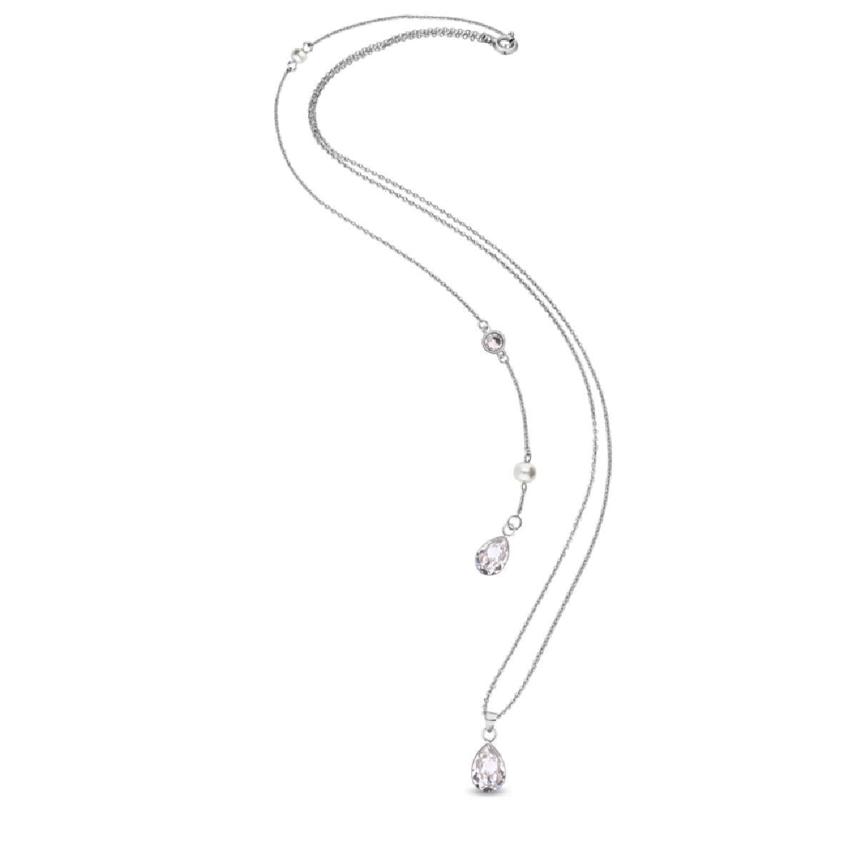 Collier Simple ALOÏZE Pendentifs Blancs – Argent 925, Chaîne 42 Cm, Réglable Et Fermoir Mousqueton
