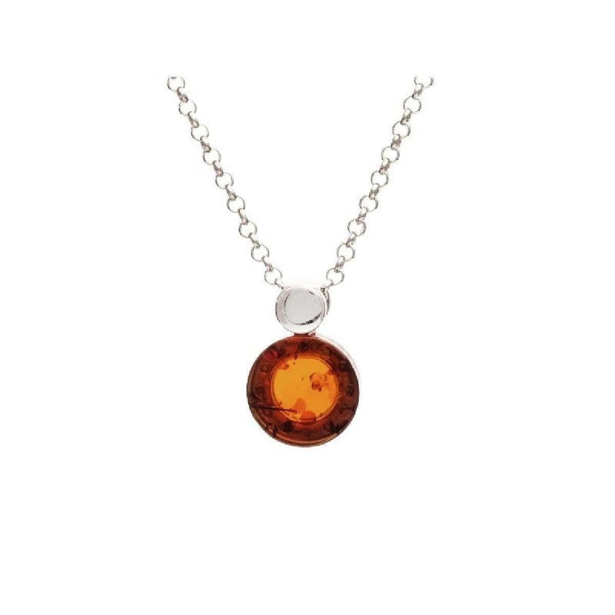 Collier Simple Ambre – Argent 925, Chaîne Fine, Longueur 45 cm, Fermoir Mousqueton
