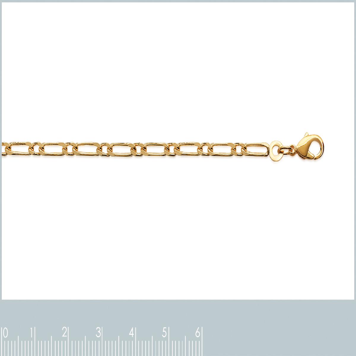 Chaîne En Maille Figaro Longue 60 Centimètres 1 et 1 – Plaqué Or 750/1000 3 Microns