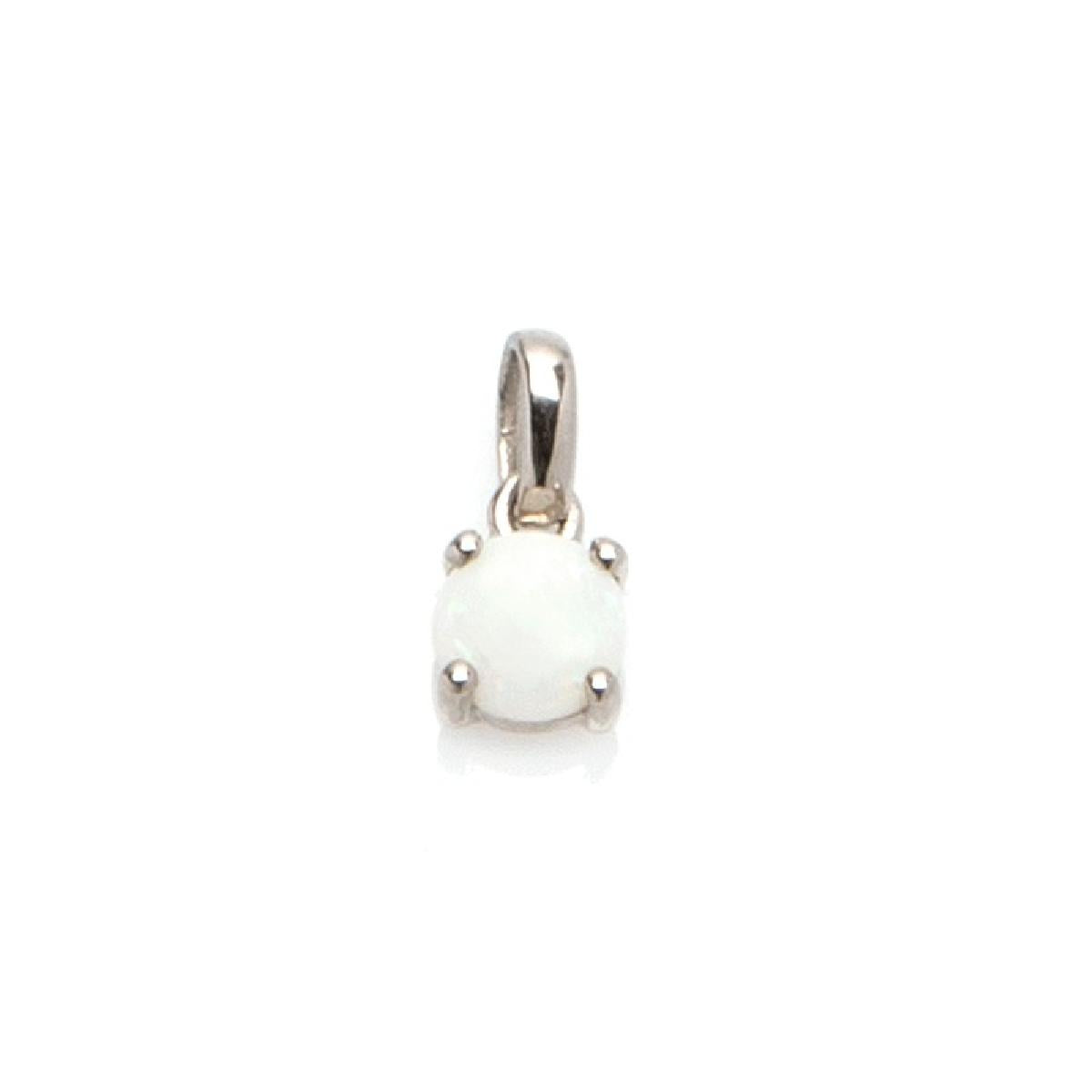 Pendentifs P Blanche Solitaire Opale Transparente Ciselée Finement Taillée Argent 925