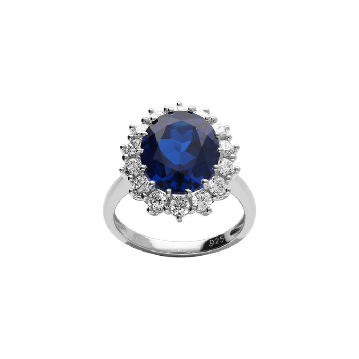 Solitaire Pierre De Couleur Zirconium Sertie À La Main Et Taille Unique - Argent 925