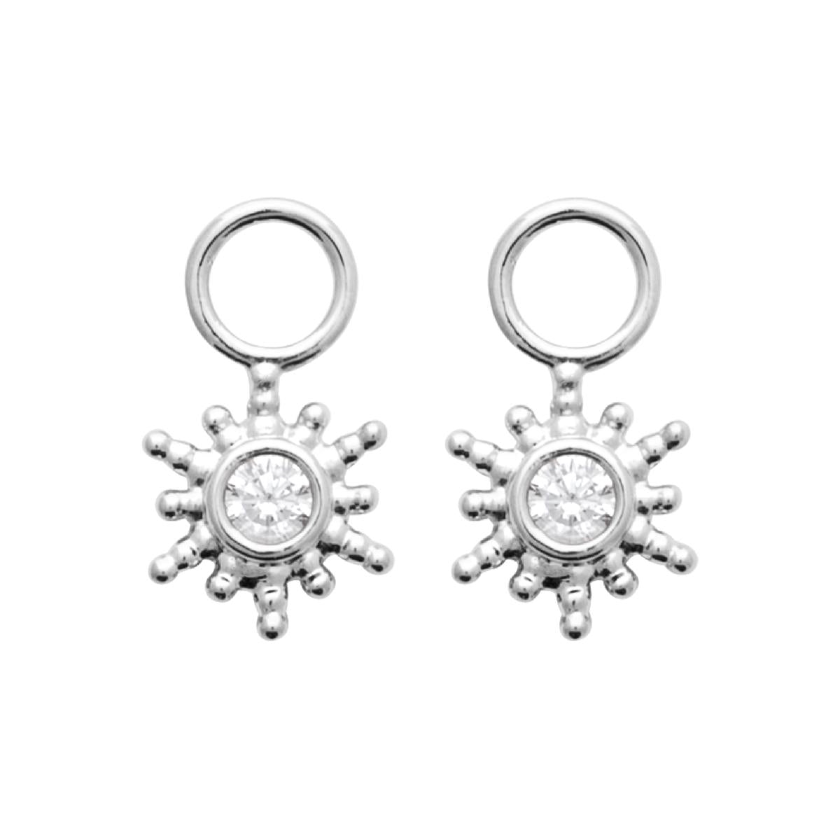Boucles D'Oreilles Pampilles Soleil Interchangeables Pour Créoles AG925 – Argent 925