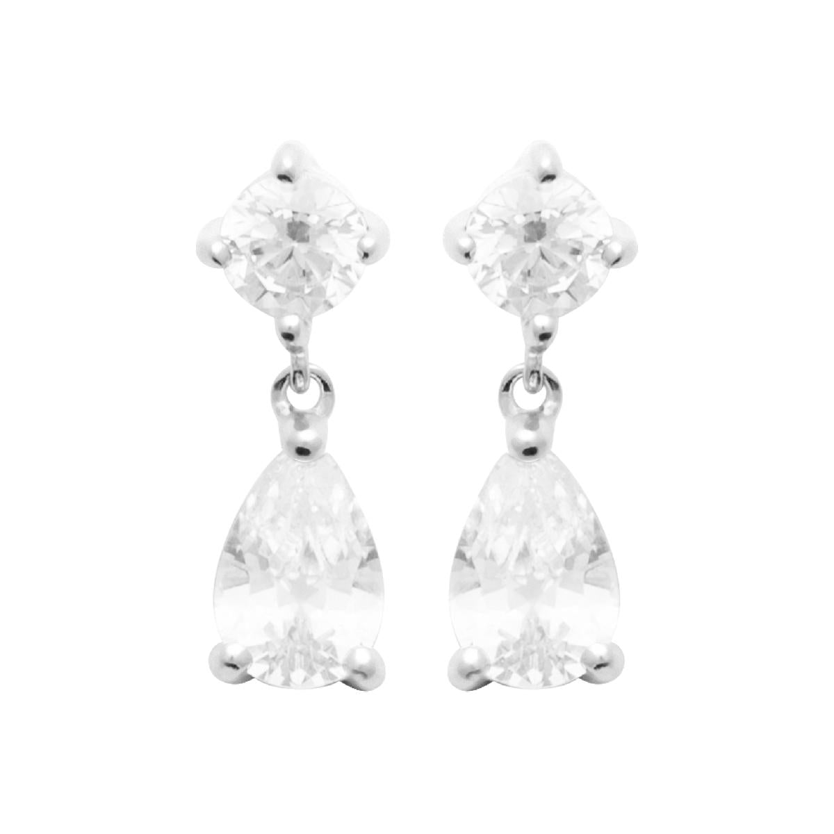 Créole Dormante PAM Blanc Version Traditionnelle Longue Série Argent 925 Zirconium