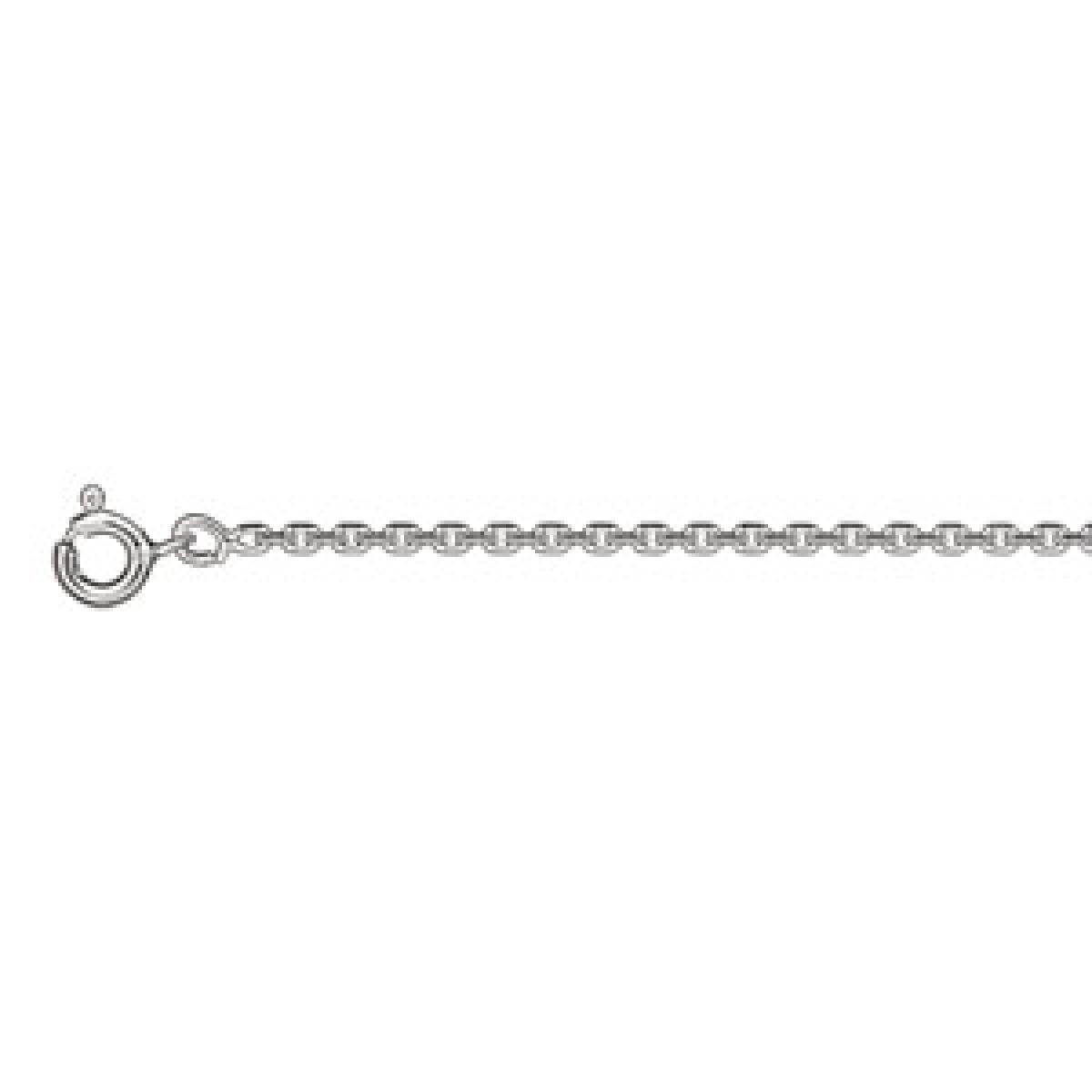 Chaîne de Cheville Forçat AG925 Argent Rhodié 925/1000 Réglable 24–26 cm Anneau Intermédiaire