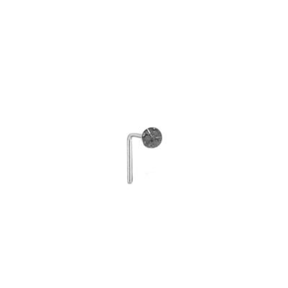 Piercing Diamant Solitaire Taille Brillant Sert i Chaton Pavé Sur Tige Droite – Or 750