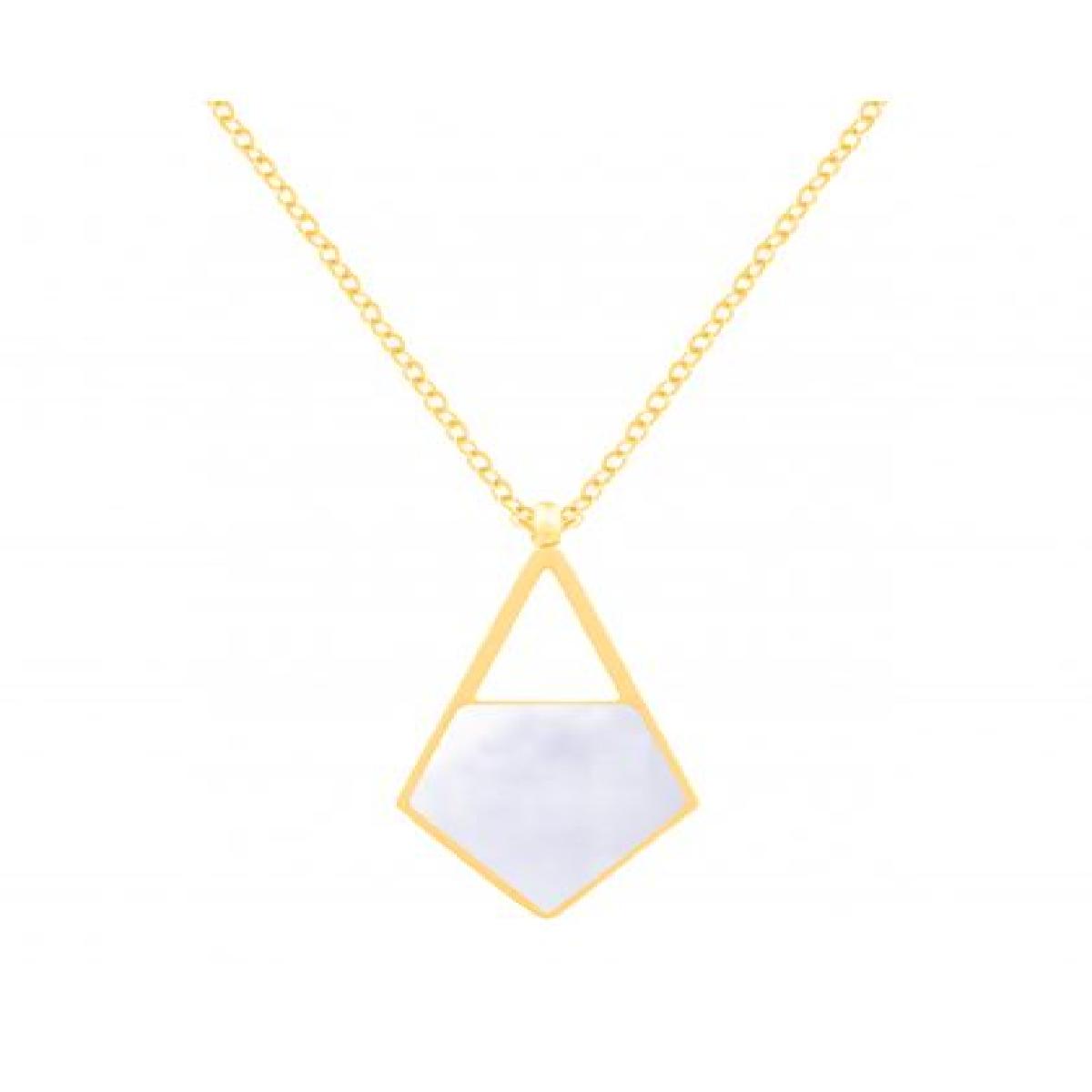 Collier Losange Ajouré Maille Forçat 45 cm Ajustable Finition Satinée – Acier Inoxydable Doré