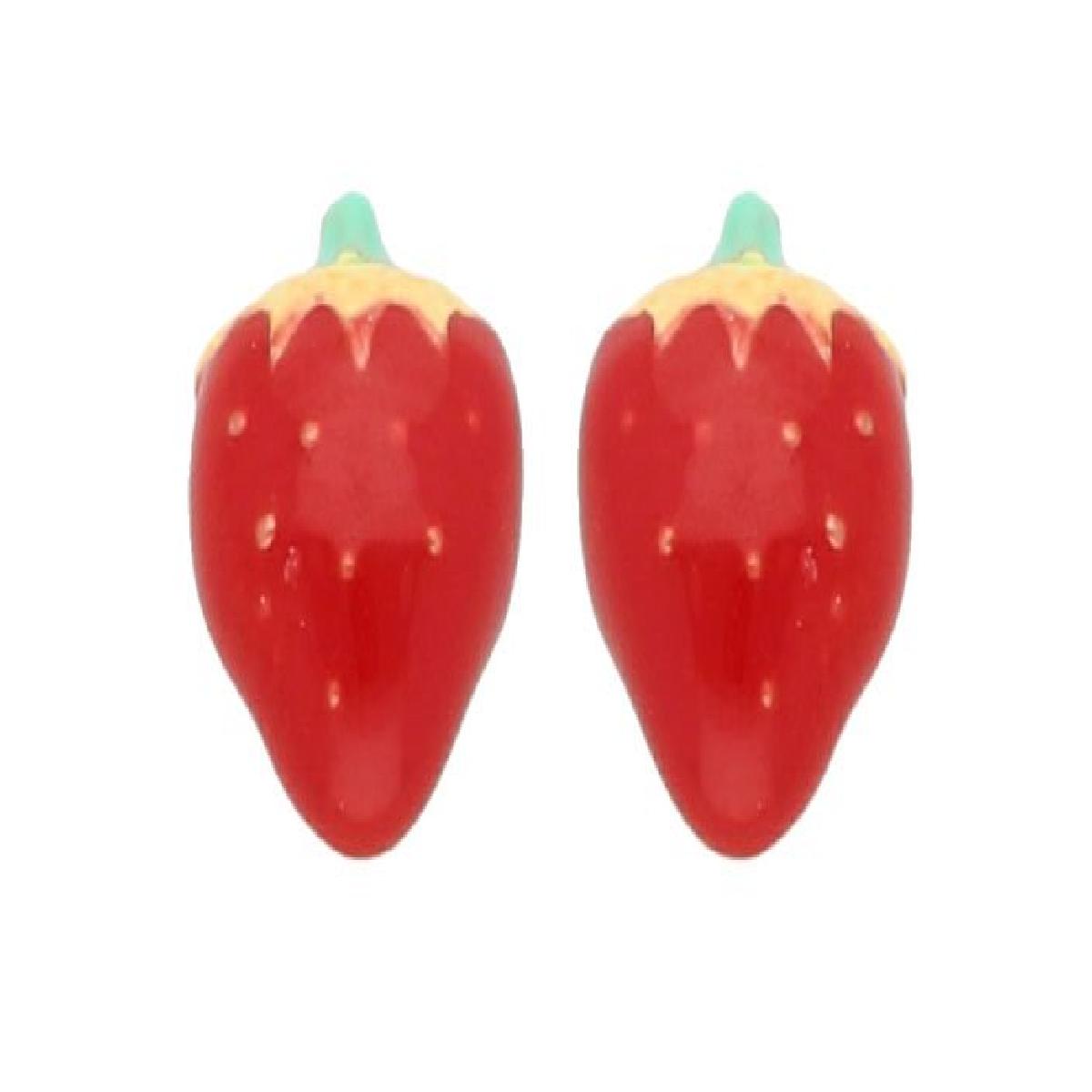 Boucles D'Oreilles Pour Enfant En Forme De Fraises, Modèle AU375, Or Jaune 375/1000
