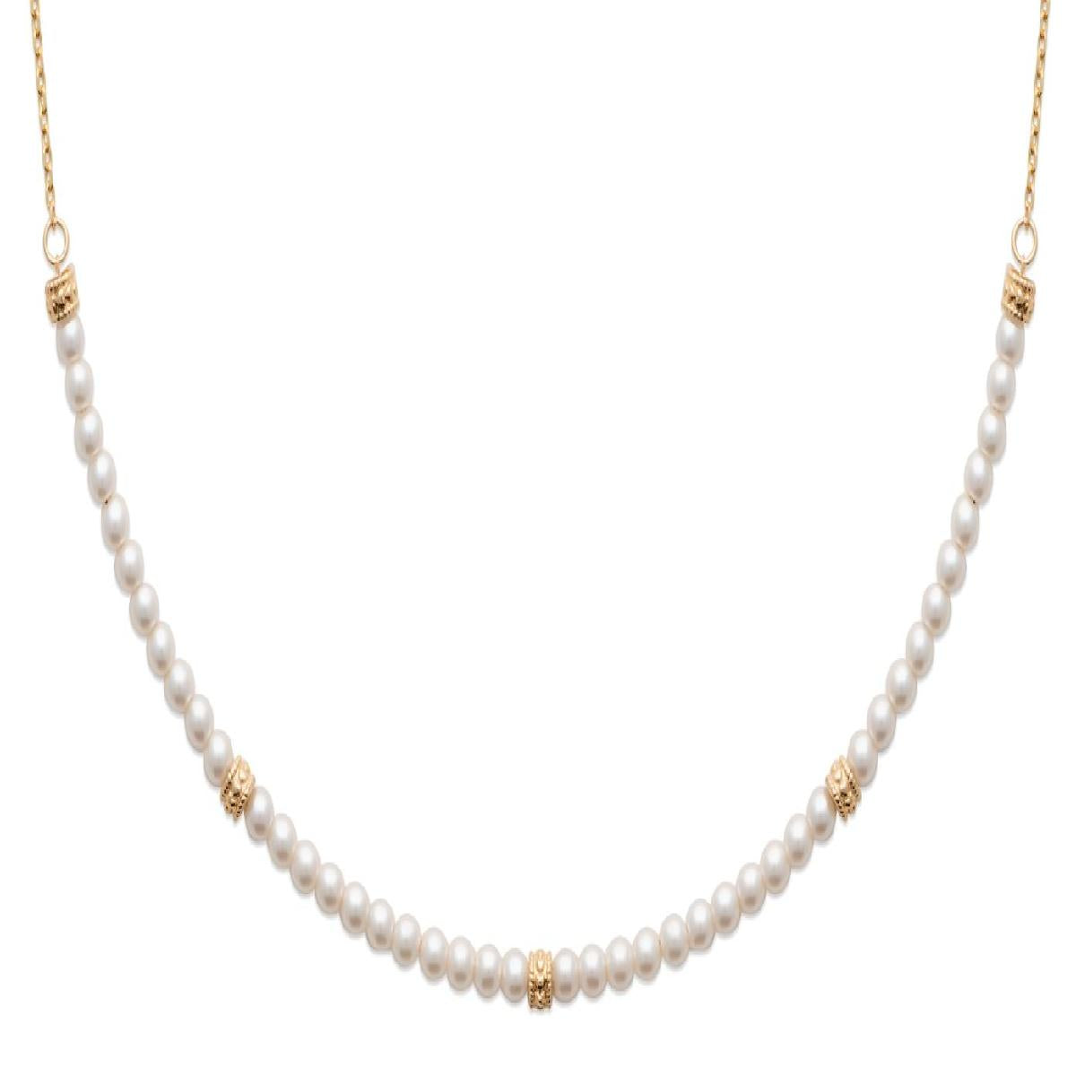 Colliers Simples P Blanches – Perles De Culture, Chaîne Fine, Longueur Environ 42 Cm