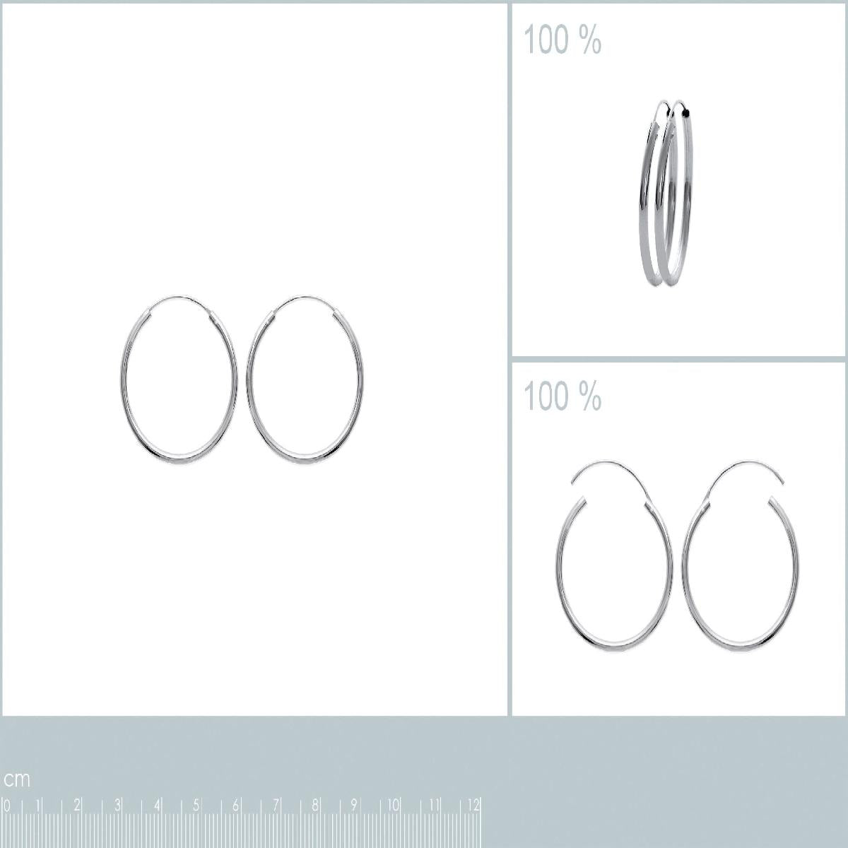 Boucles D'Oreilles Pendantes À Fixation Par Clou Ancien Modèle AG925 – Argent Satiné