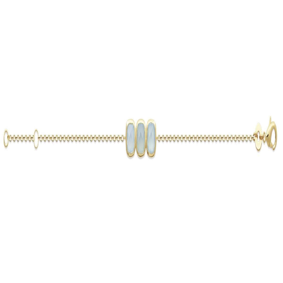 Bracelet Agathe – Plaqué Or Jaune 750/1000 Longueur 18 cm Maille Forçat Fermoir Mousqueton