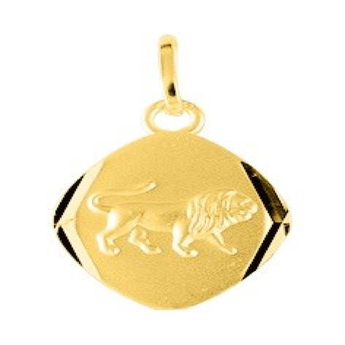 Pendentifs Médaille Ronde Vierge Marie Gravée Motif Religieux Traditionnel – Or Jaune 18 Carats