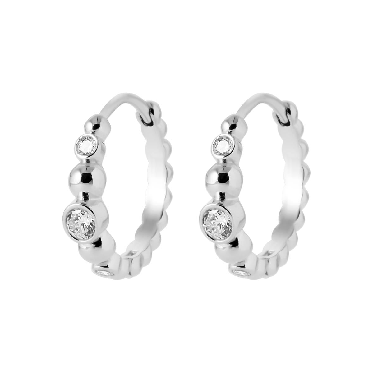 Créole PAM Blanc Zirconium Dormante Pendante Longue Version de Modèle – Argent 925
