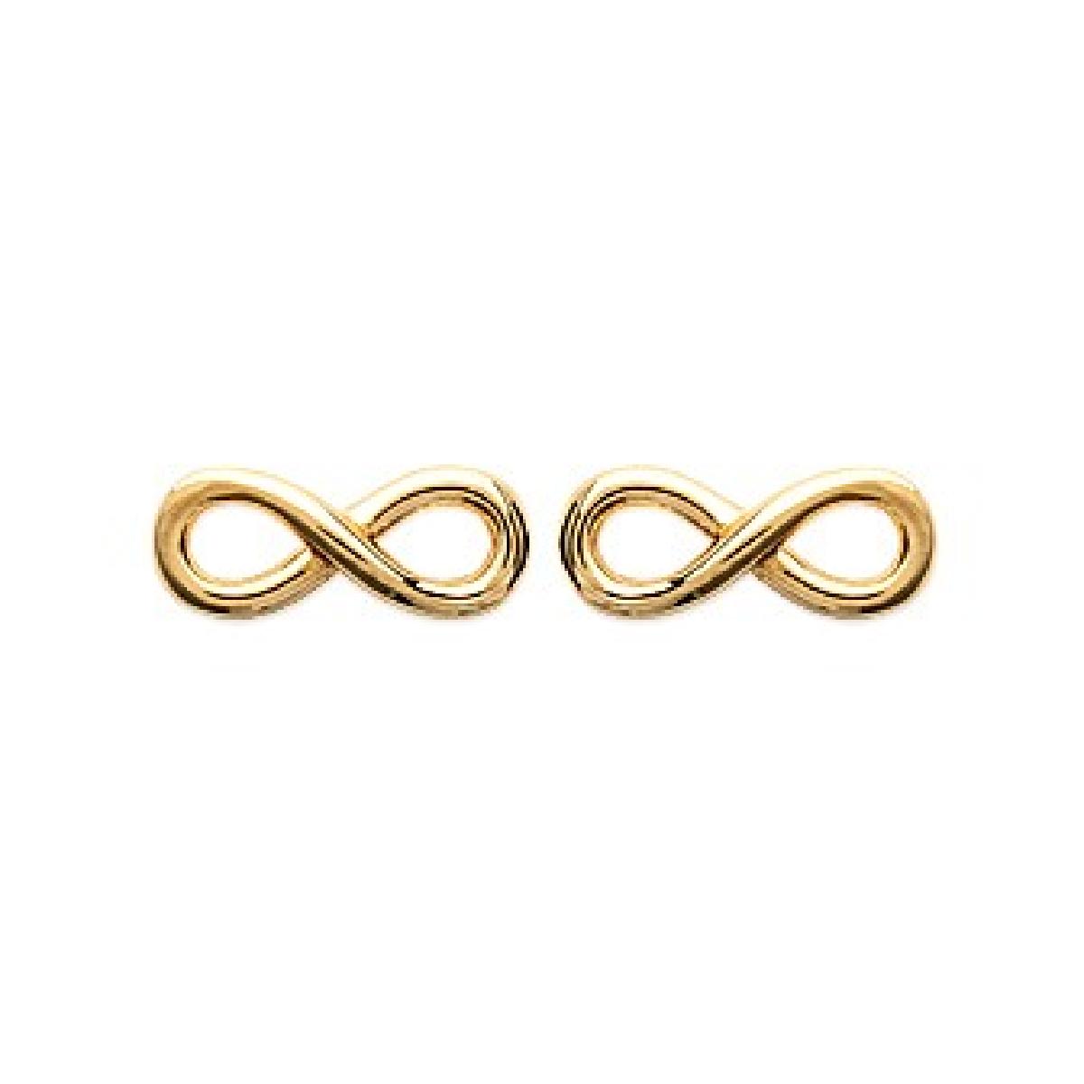 Boucles D'Oreilles Puces En Forme De Symbole Infini Géométrique – Or Jaune Plaqué 3 Microns