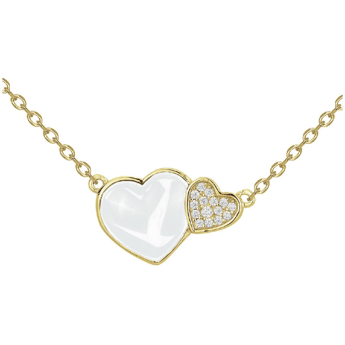 Collier Céramique Et Plaque Or Jaune 18 Carats Avec Fermoir À Ressort Et Chaîne Réglable