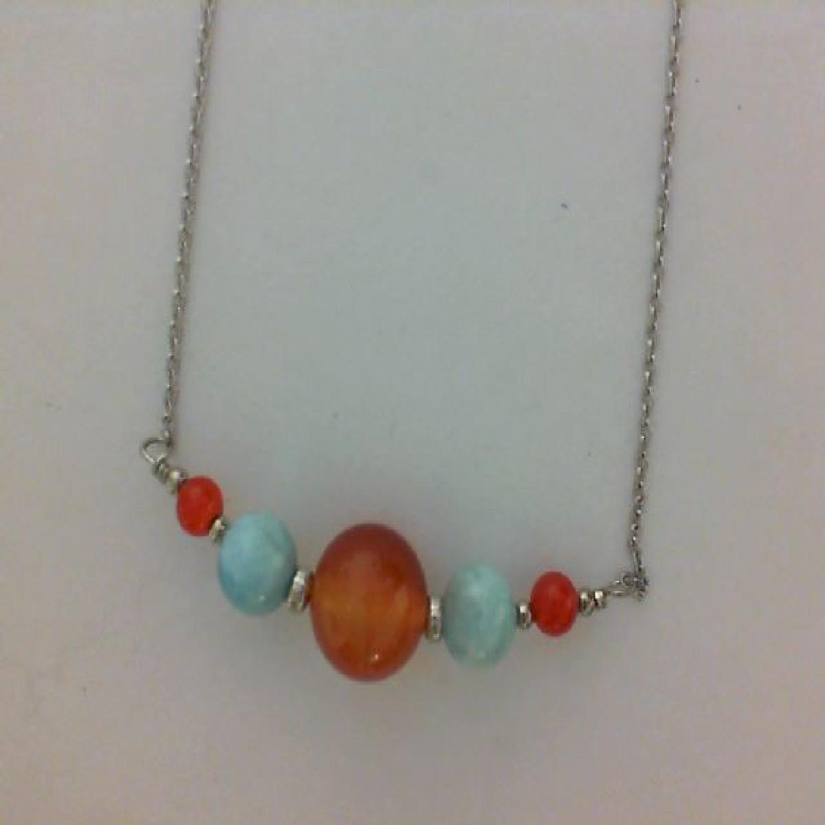 Collier Simple P Couleur – Argent 925