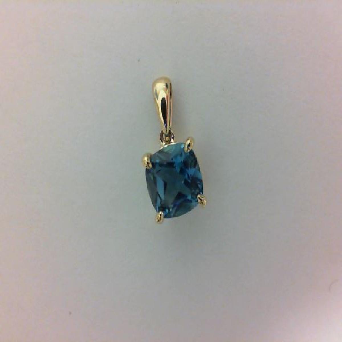 Pendentifs P.Couleur Solitaire Topaze Bleue Grand Modèle Taille Fine Gravable – Or 18 Carats