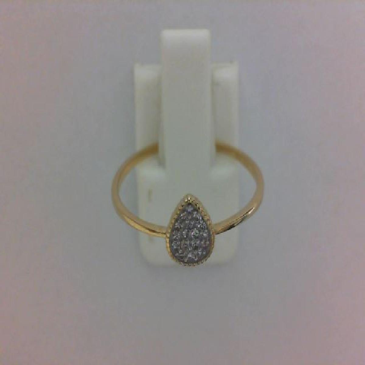 Bagues AU375 Or Jaune 375/1000e Pavé Poire Sertie Fine Alliance D'Artisanat Français