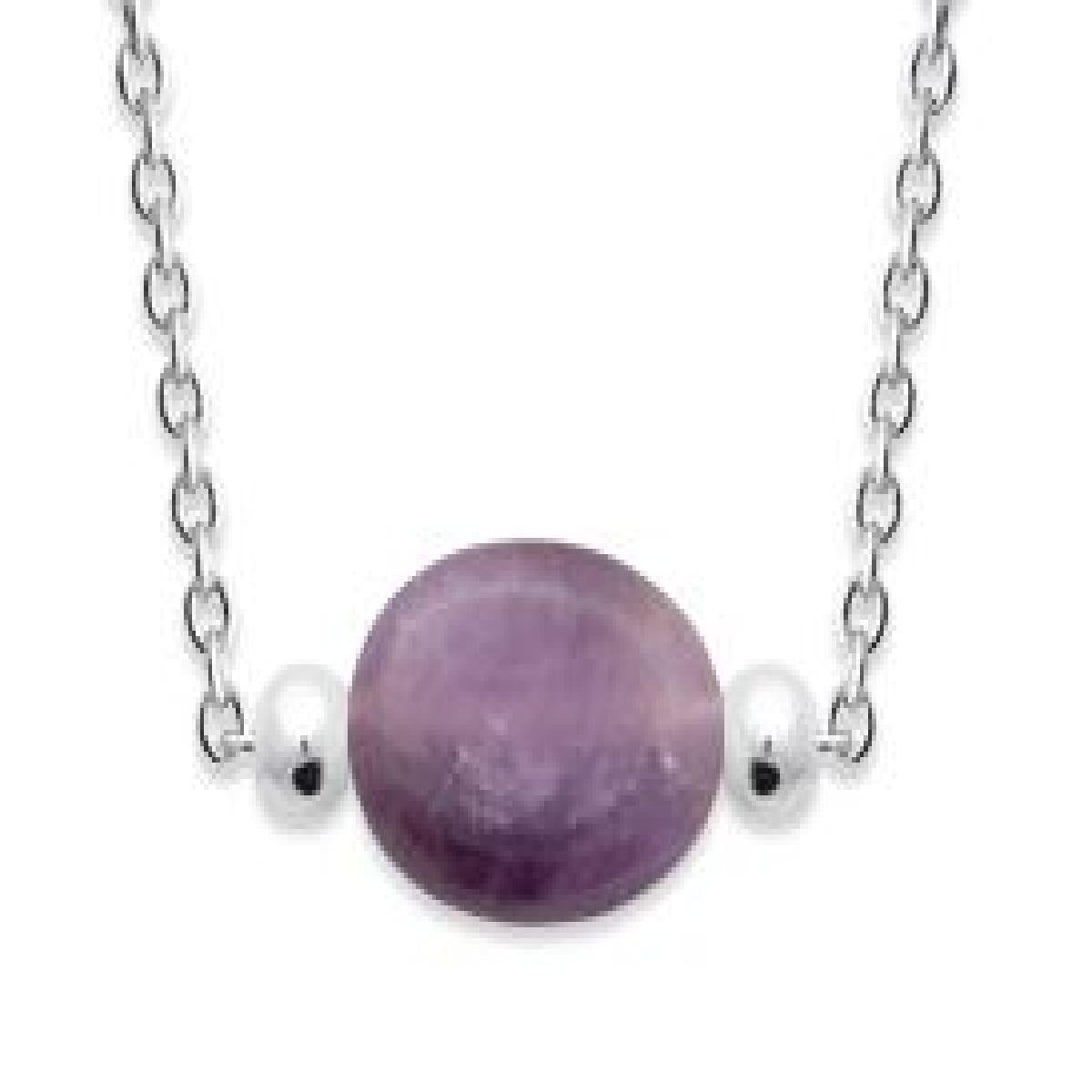 Collier Simple Améthyste – Argent 925, Pendentif Pierre Gemme de la Marque ALOÏZE