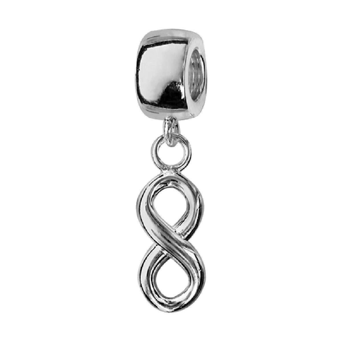 Perle Coulissante Pampille Infini Pour Bracelet Ou Collier AG925 – Argent Rhodié 925/1000