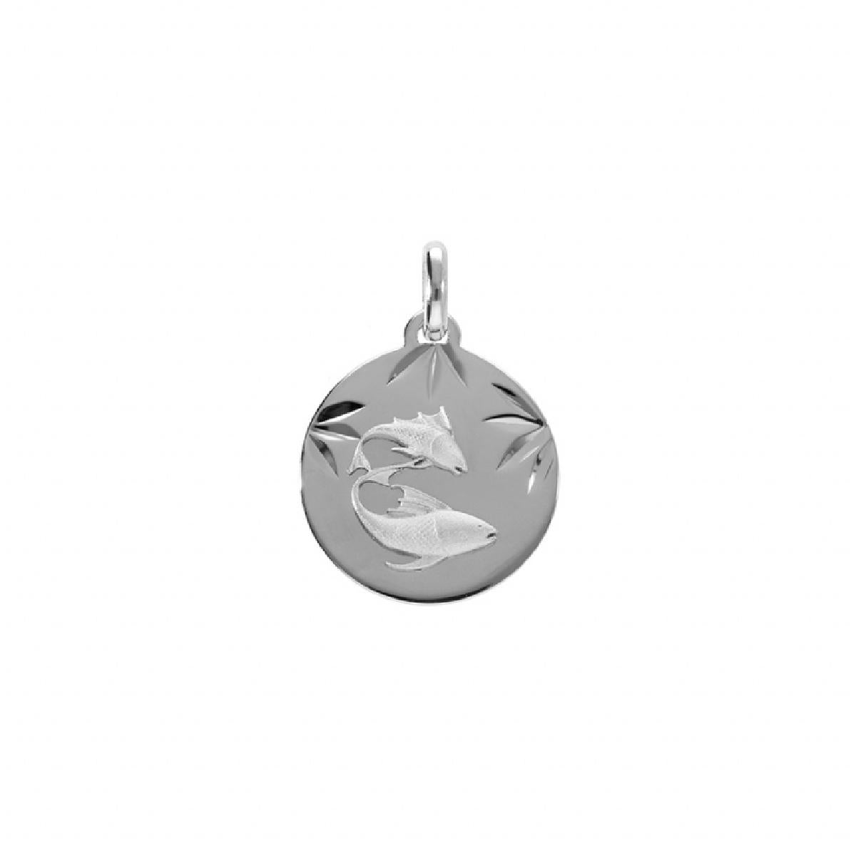 Médaille Symbolique Gravée, Motif Croix Antique Et Cœur, Signification Spirituelle Et Souvenir Précieux – Argent 925