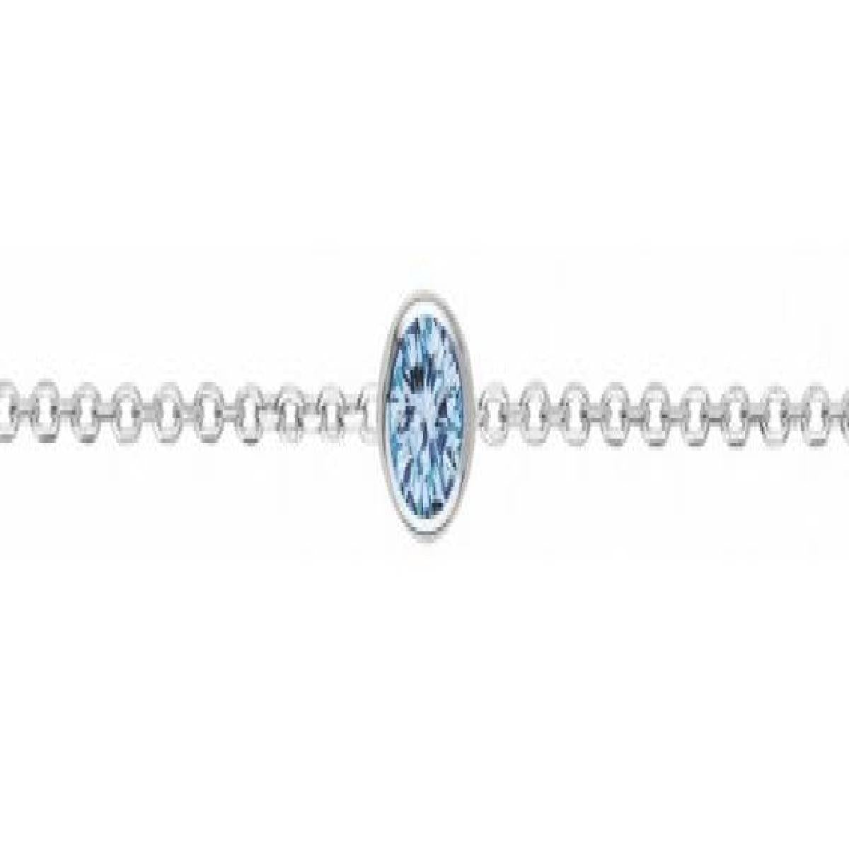 Bracelet Simple P.Couleur Spinelle Facetté – Argent 925 Rhodié Gravé Et Poli Finition Satinée