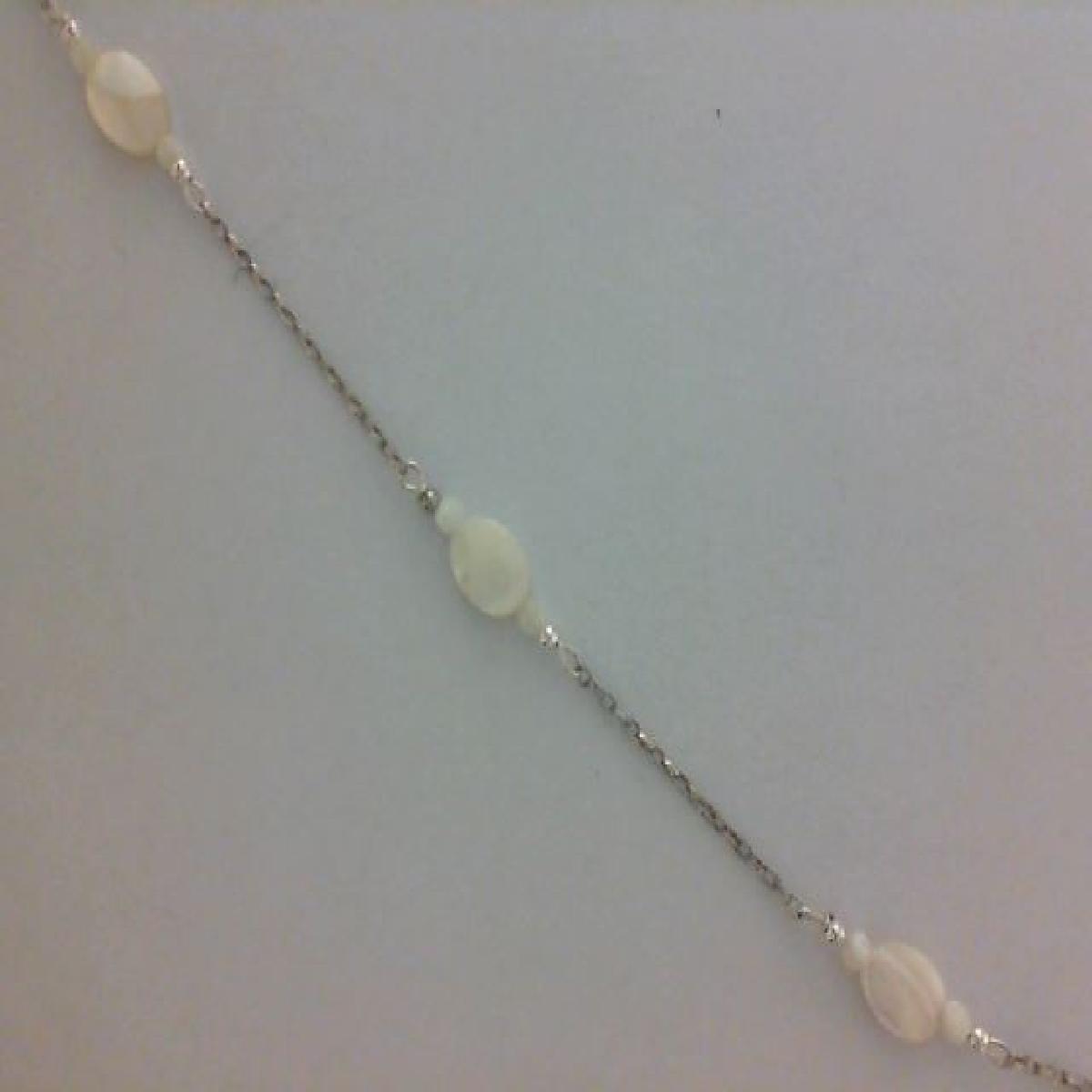 Bracelet Simple P. Blanches – Argent 925, Maillons Lisses, Longueur Standard, Pour Poignet Moyen