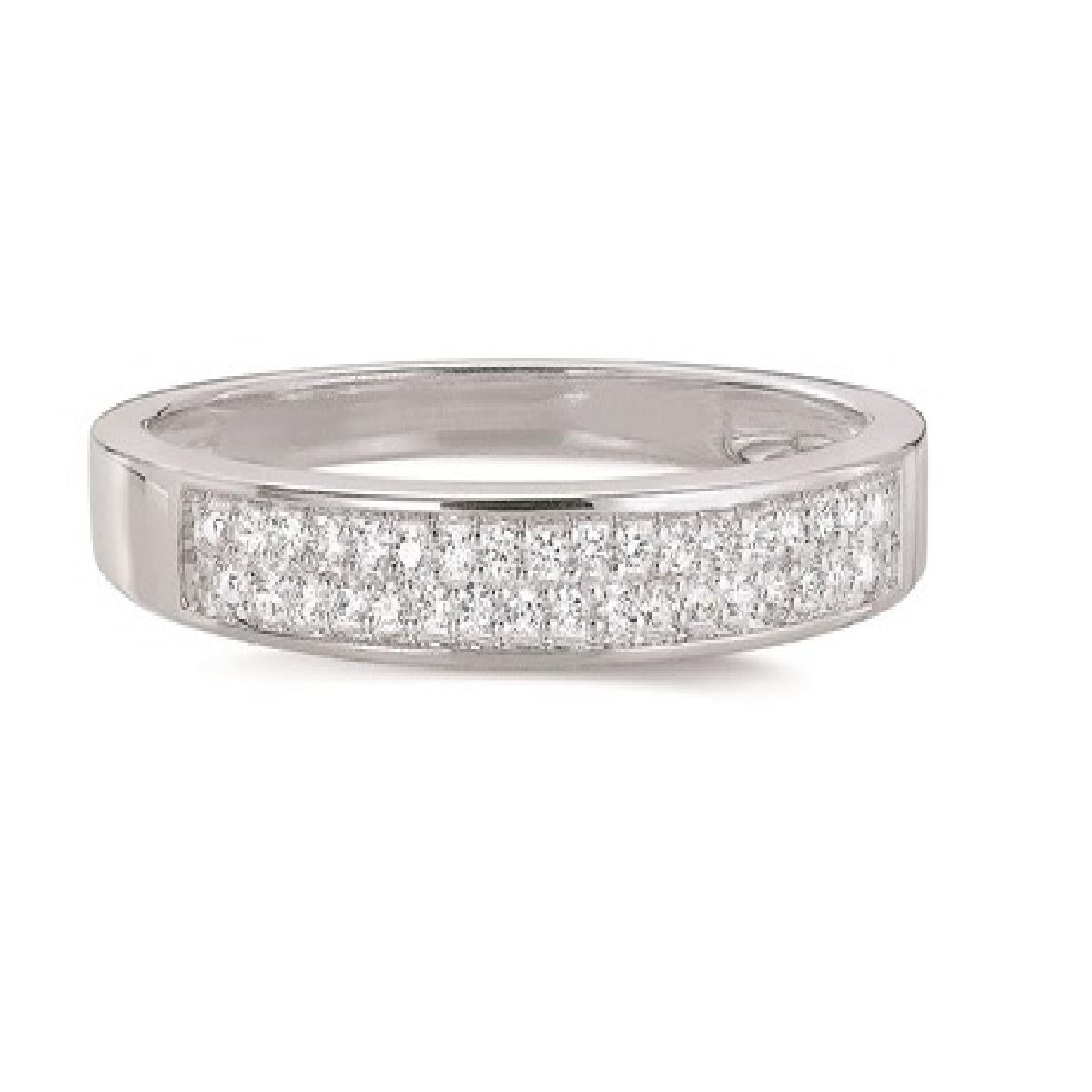 Alliances 1/2 Tour Pierres Diamants Taillés Taille Brillant Serties Clos Pour Femme – Or 18 carats