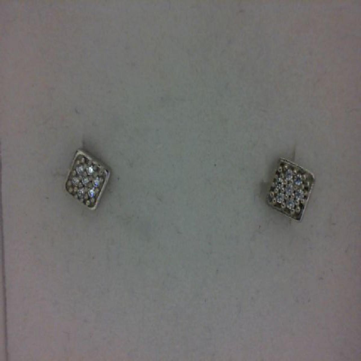 Boutons D'Oreilles À Pierres Blanches Zirconium Serti Pavé Détails Techniques – Argent 925