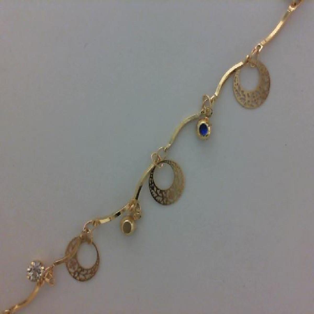 Bracelet Fantaisie Double Tour Maille Serpent Gravé Motif Fleur Art Déco – Plaqué Or 1 Micron