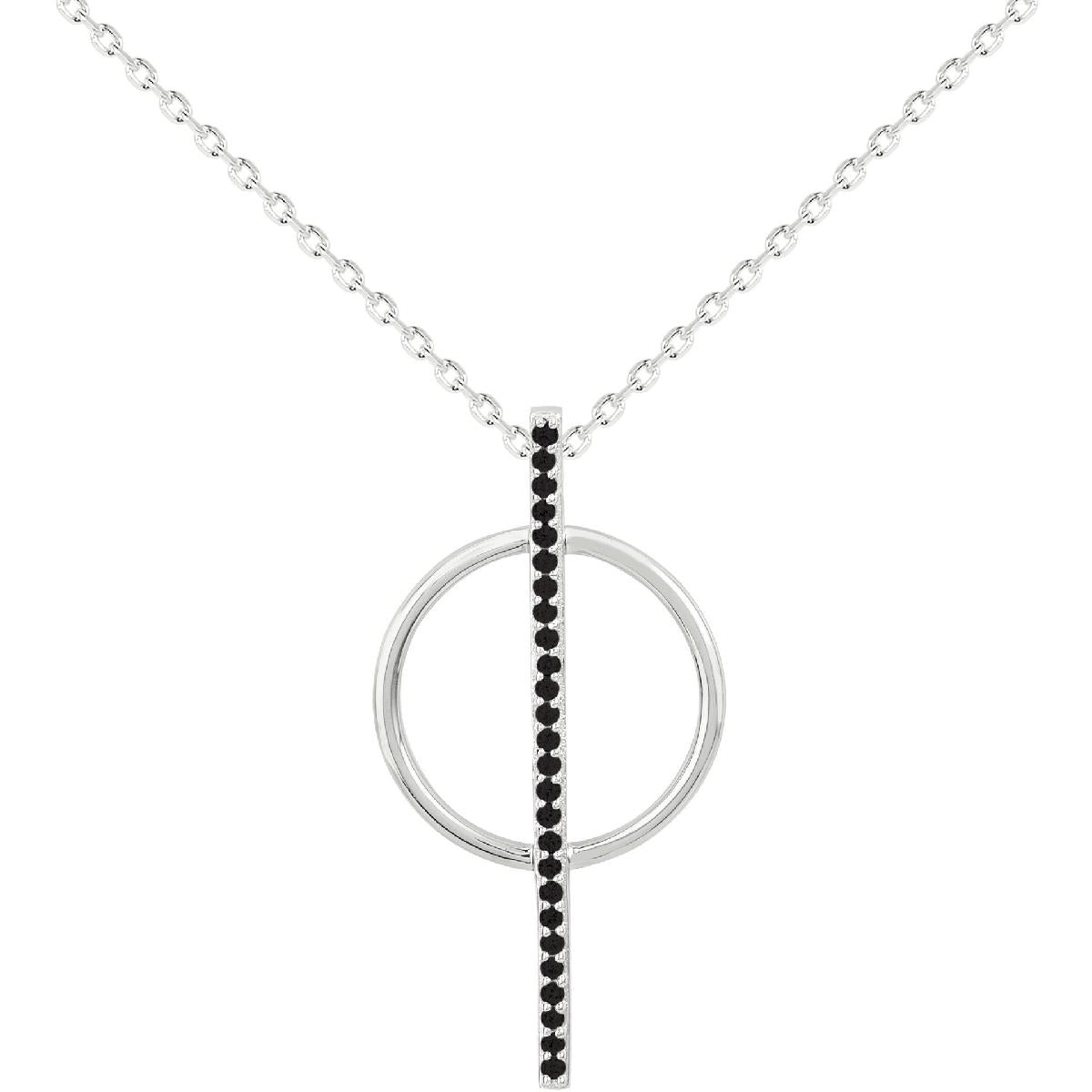 Collier Simple Plus Couleur Modèle P Zirconium Finition Satiné Edition Signature Argent 925