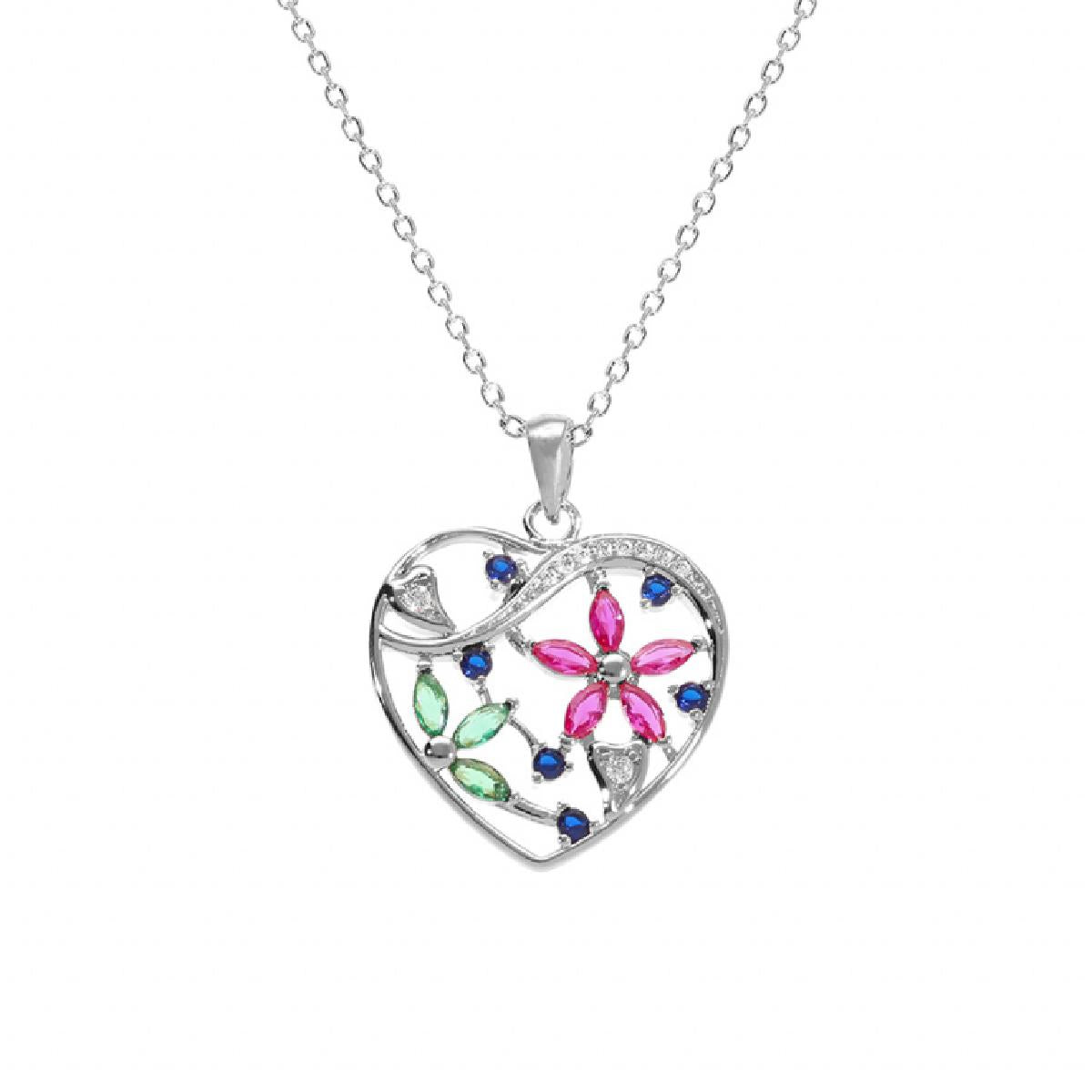 Collier Simple Couleur Argent 925 et Zirconium, Chaîne Fine et Finition Polie ALOÏZE